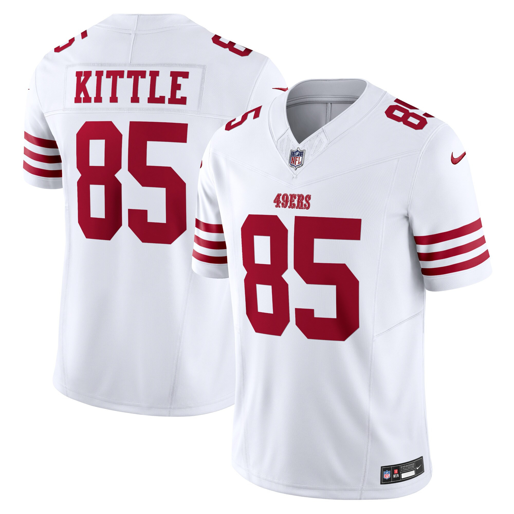 Men's George Kittle San Francisco 49ers Vapor F.U.S.E. Limited White Jersey - All Stitched