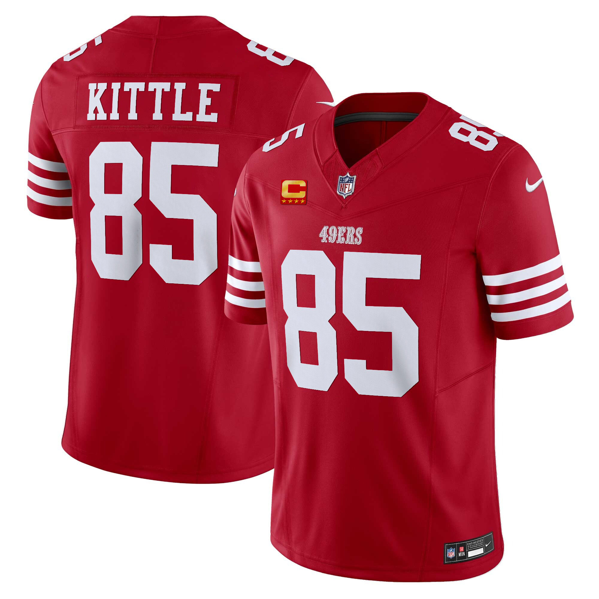 Men's George Kittle San Francisco 49ers Vapor Limited Red Jersey - All Stitched