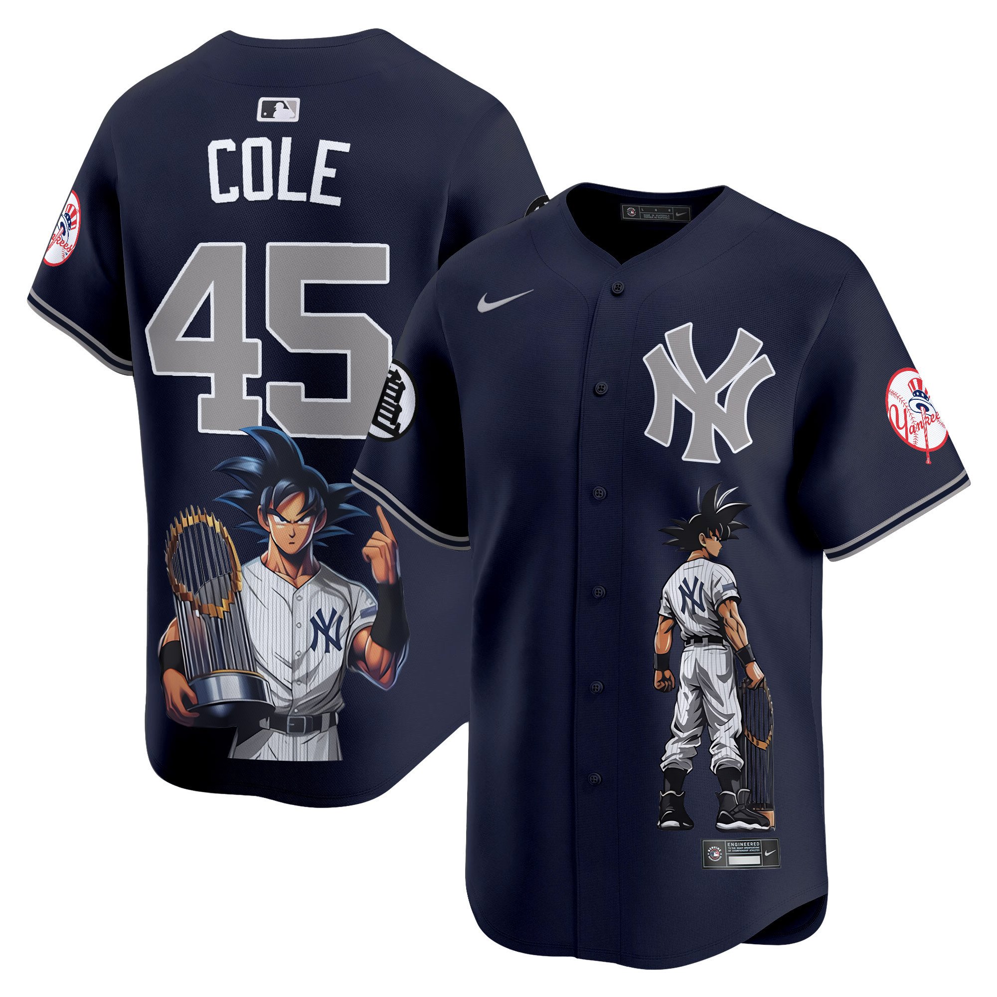 Men's Gerrit Cole New York Yankees Dragon Ball Son Goku Vapor Premier Limited Alternate Jersey - Printed