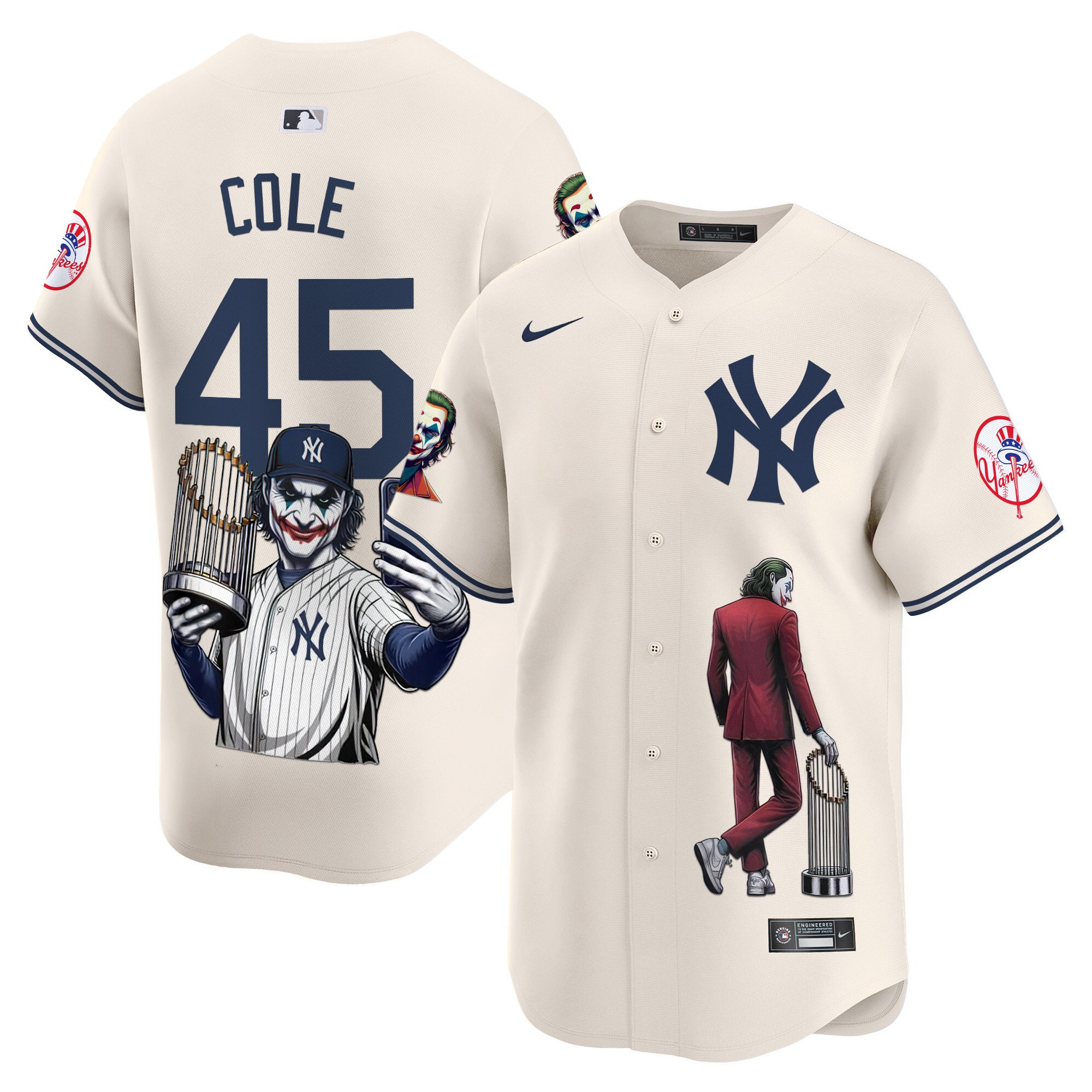 Men's Gerrit Cole New York Yankees Joker Vapor Premier Limited Cream Jersey - Printed