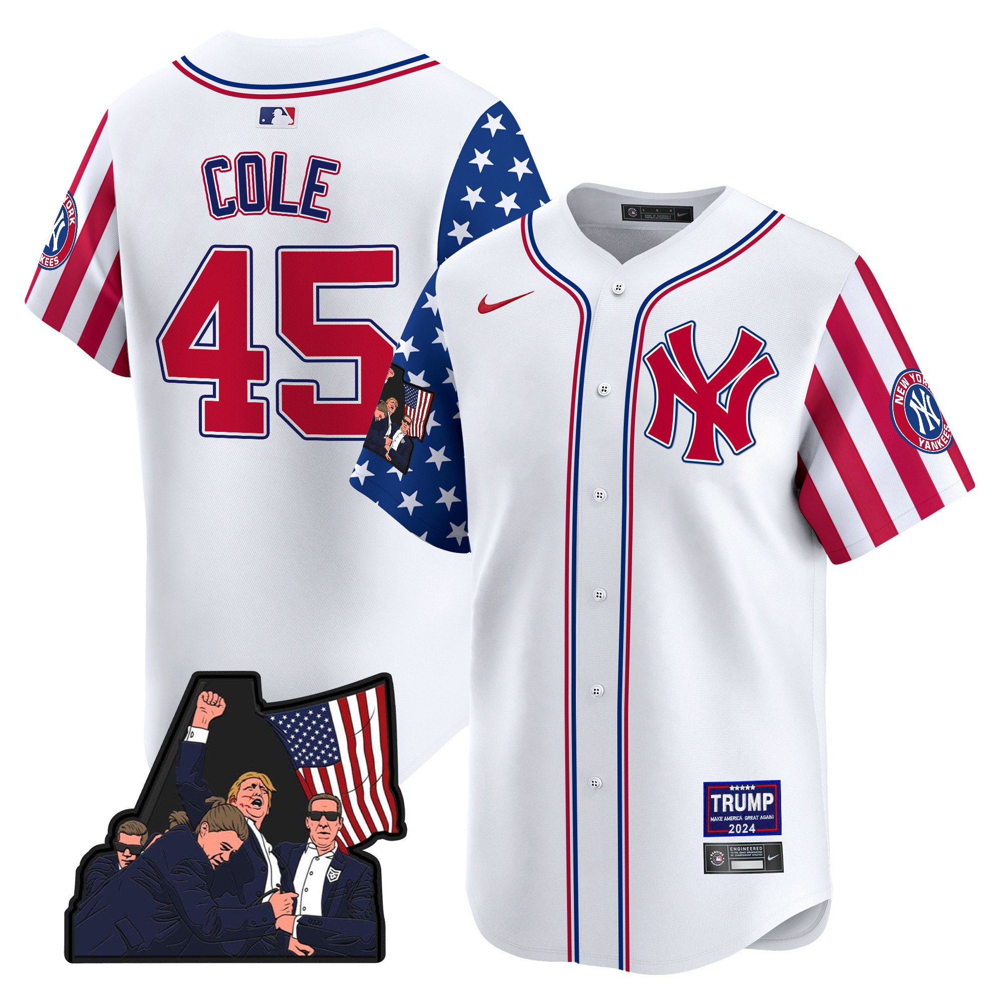 Men's Gerrit Cole New York Yankees Make American Great Again Vapor Premier Limited White Jersey - All Stitched