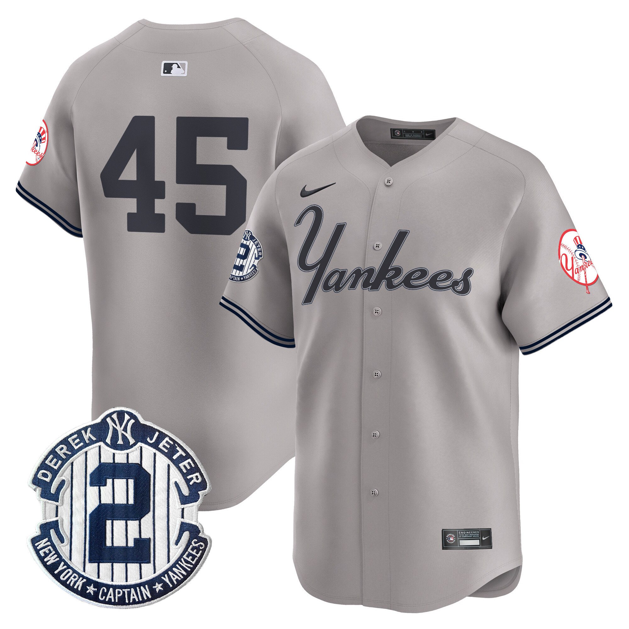 Men's Gerrit Cole New York Yankees Throwback Vapor Premier Limited Gray Jersey V2 - All Stitched