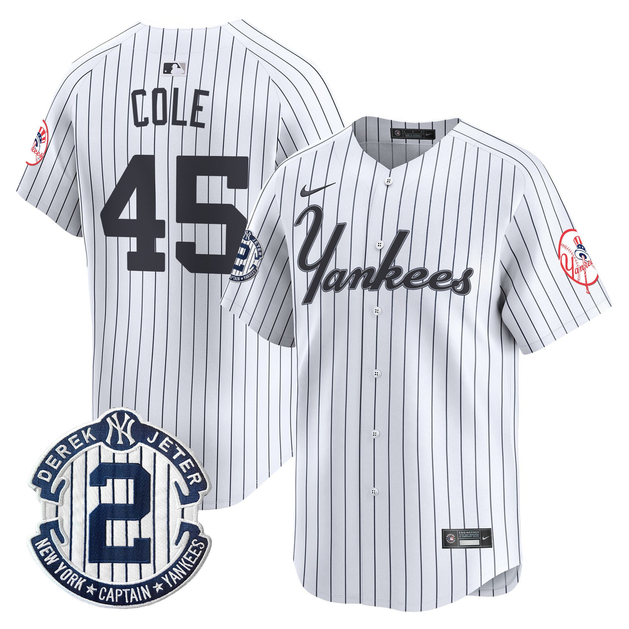 Men's Gerrit Cole New York Yankees Throwback Vapor Premier Limited Pinstripe Jersey - All Stitched