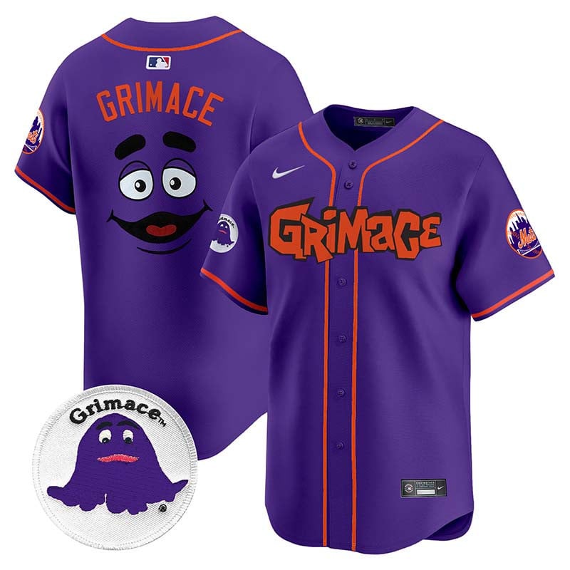 Men's Grimace New York Mets Grimace Vapor Premier Limited Purple Jersey V2 - All Stitched