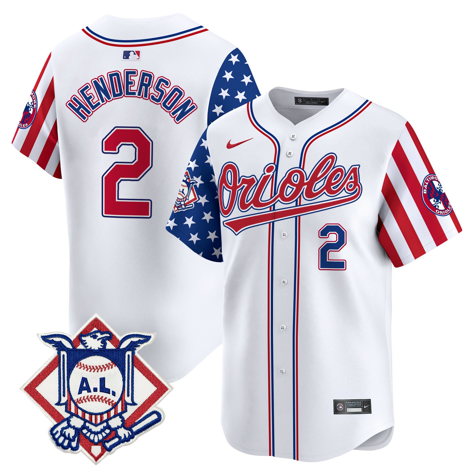 Men's Gunnar Henderson Baltimore Orioles 2024 Fourth of July Vapor Premier Limited White Jersey - All Stitched