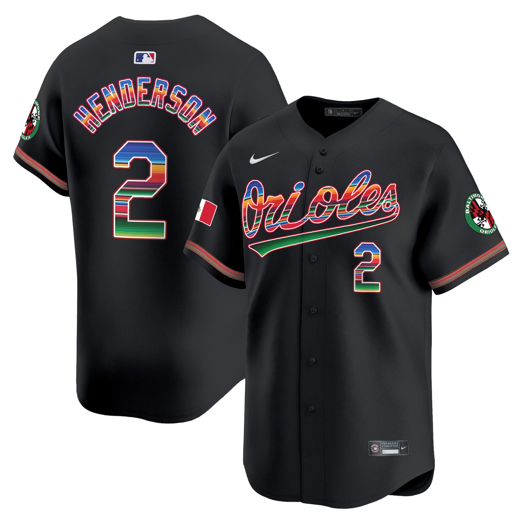 Men's Gunnar Henderson Baltimore Orioles Mexico Vapor Premier Limited Black Jersey - All Stitched