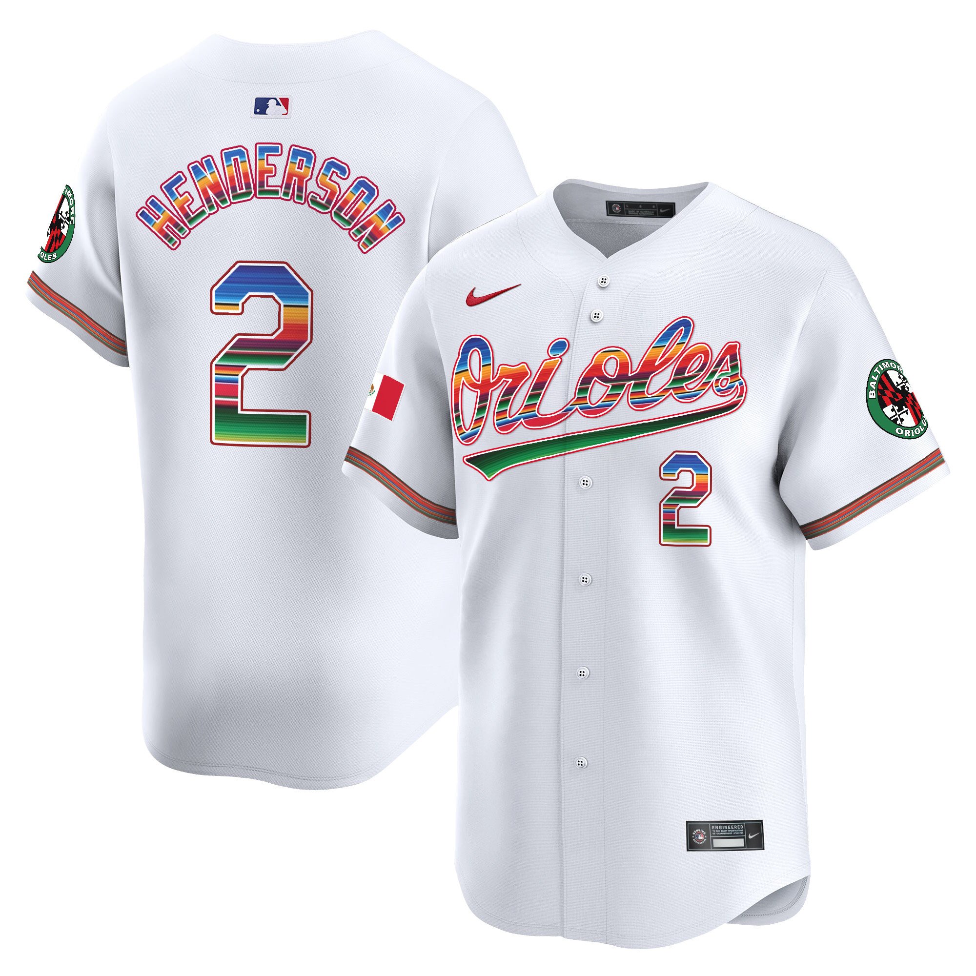 Men's Gunnar Henderson Baltimore Orioles Mexico Vapor Premier Limited White Jersey - All Stitched
