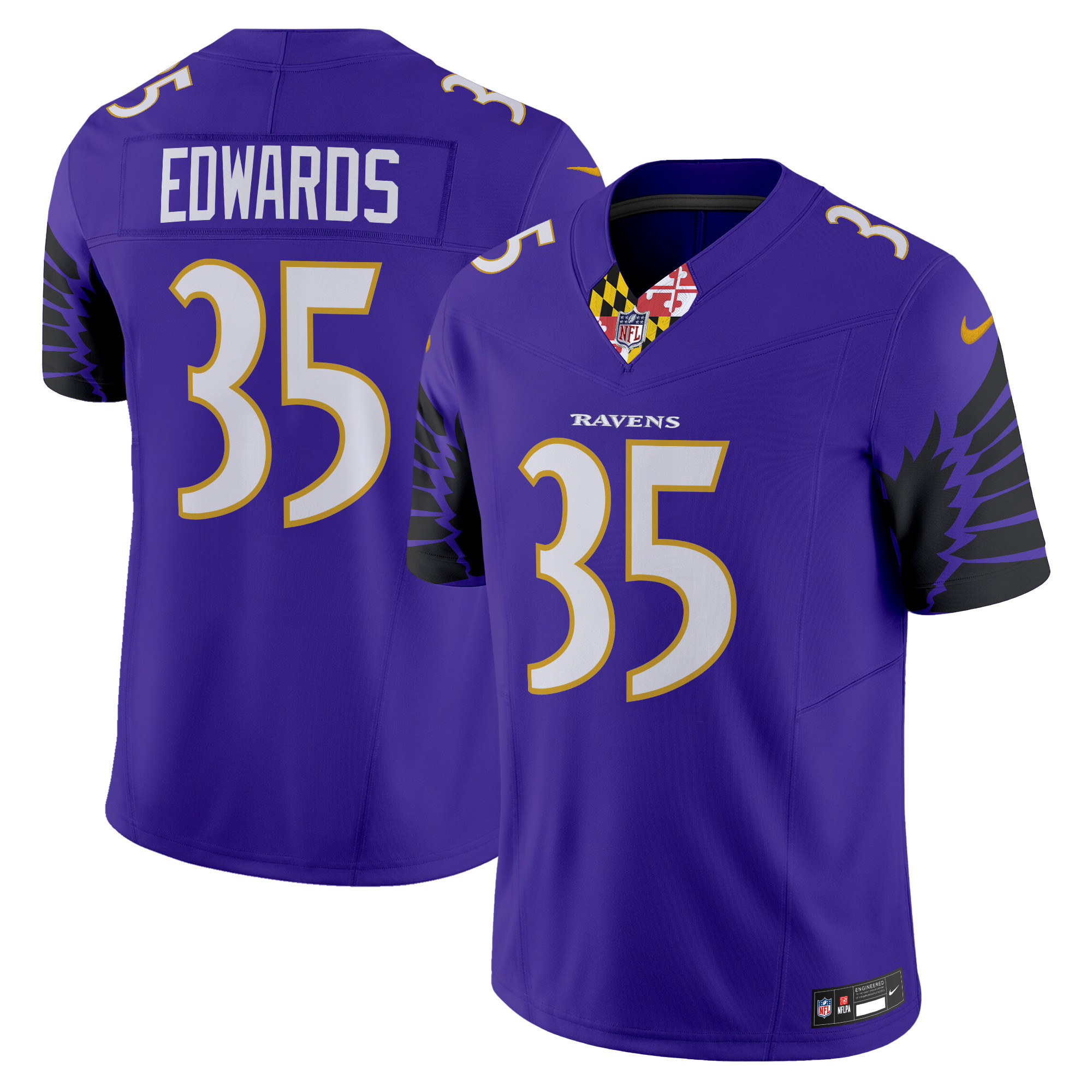 Men's Gus Edwards Baltimore Ravens Special Vapor Limited Purple Jersey - All Stitched