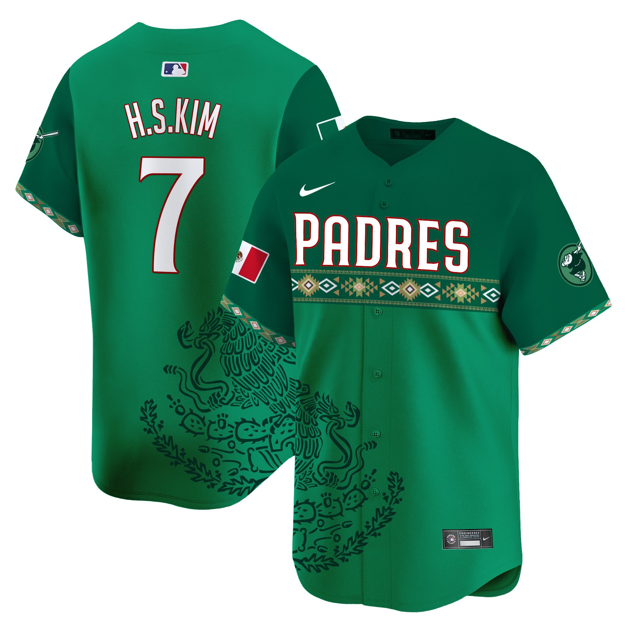 Men's Ha-Seong Kim San Diego Padres Mexico Vapor Premier Limited Green Jersey - Printed