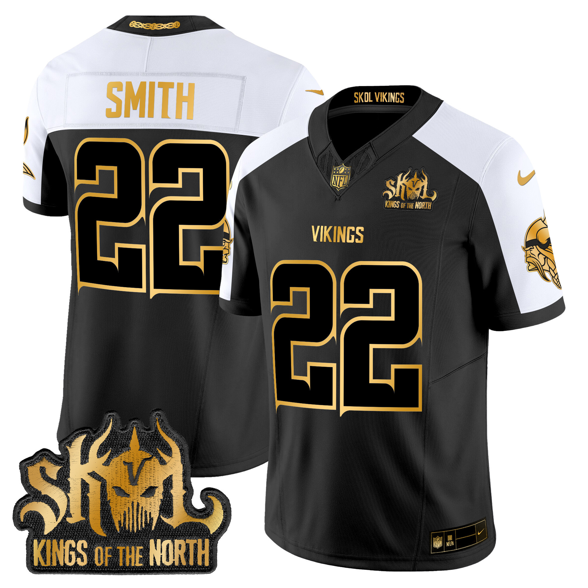 Men's Harrison Smith Minnesota Vikings 2024 Winter Warrior Skol Patch Gold Vapor Limited Alternate Jersey - All Stitched