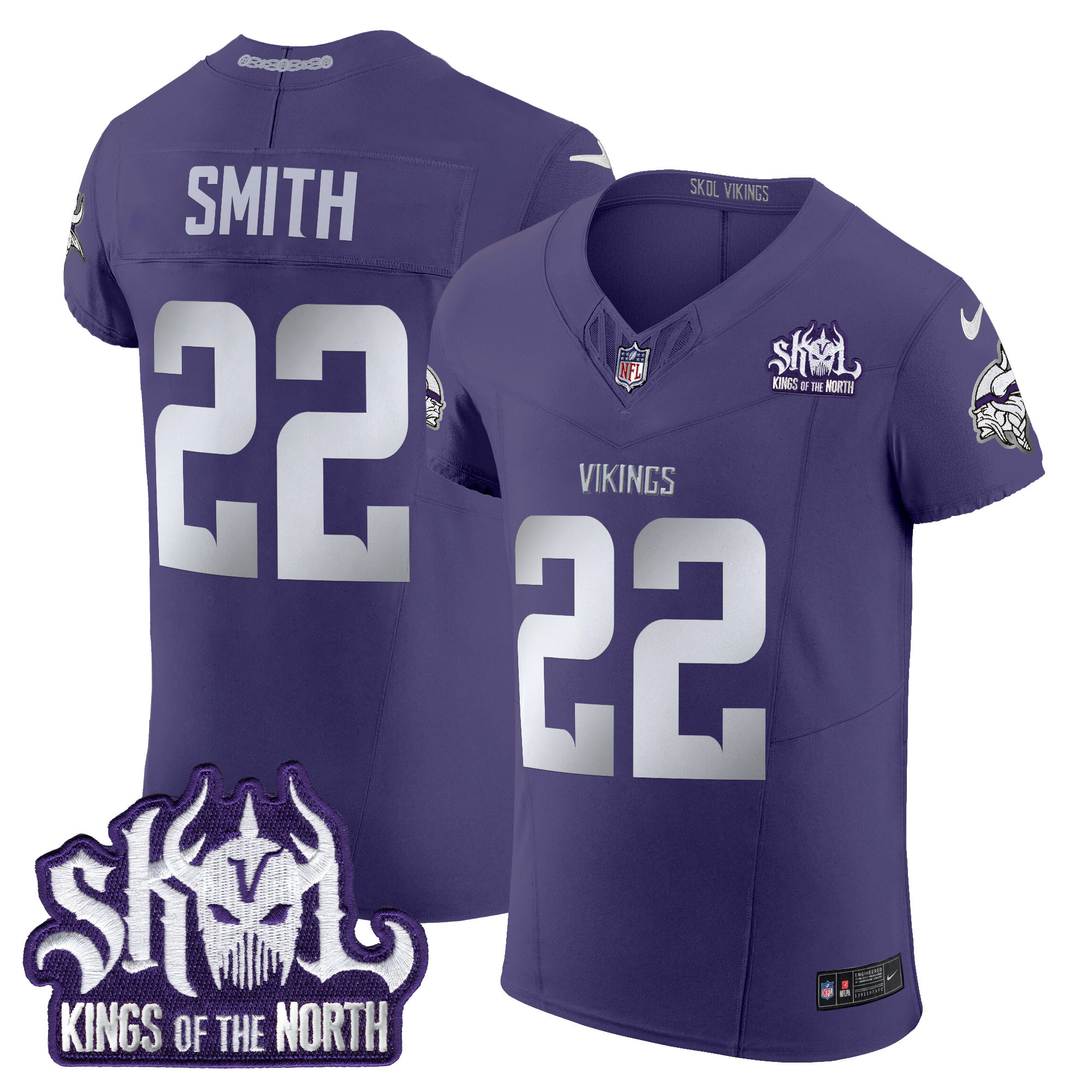Men's Harrison Smith Minnesota Vikings 2024 Winter Warrior Skol Patch Vapor Elite Purple Jersey - All Stitched