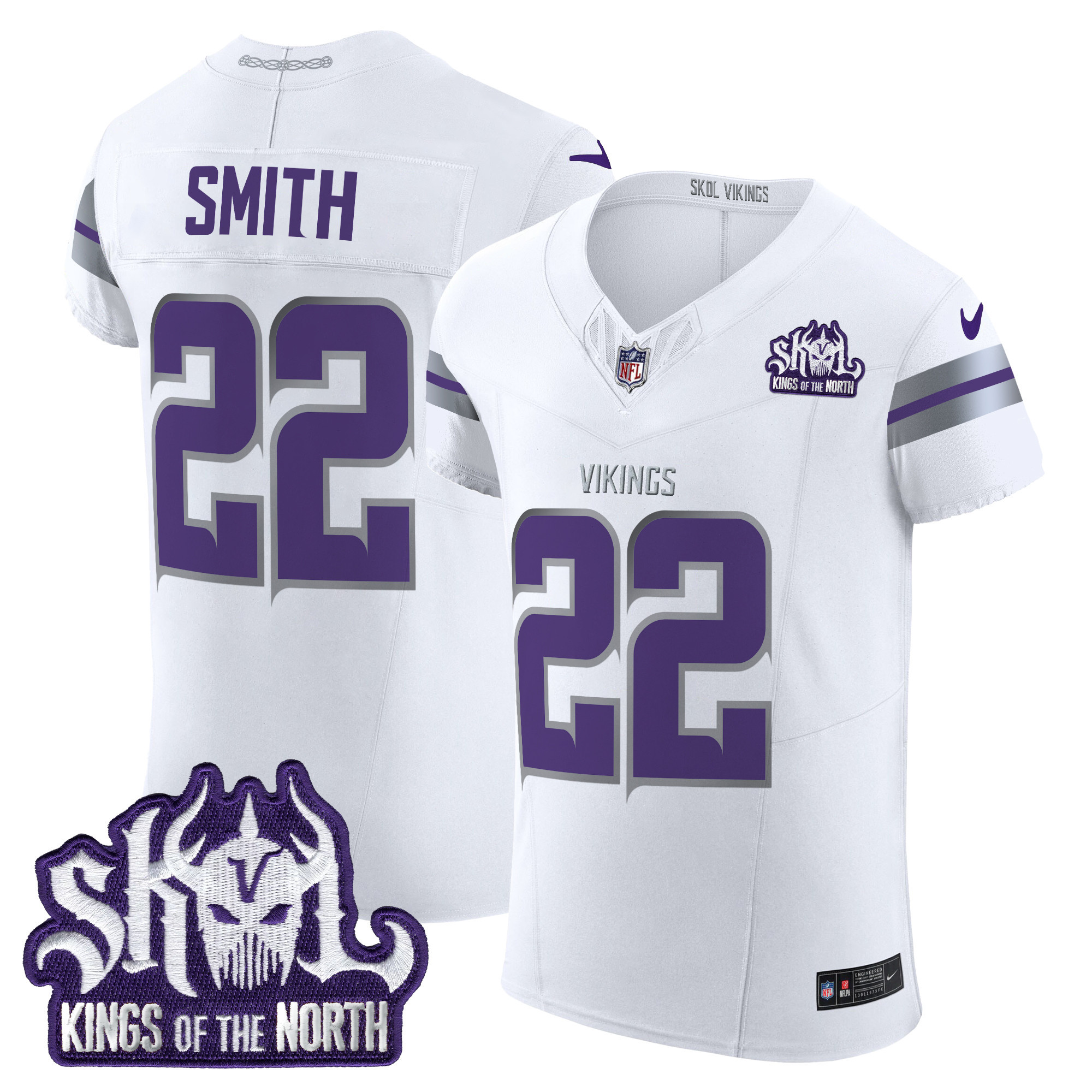 Men's Harrison Smith Minnesota Vikings 2024 Winter Warrior Skol Patch Vapor Elite White Jersey - All Stitched