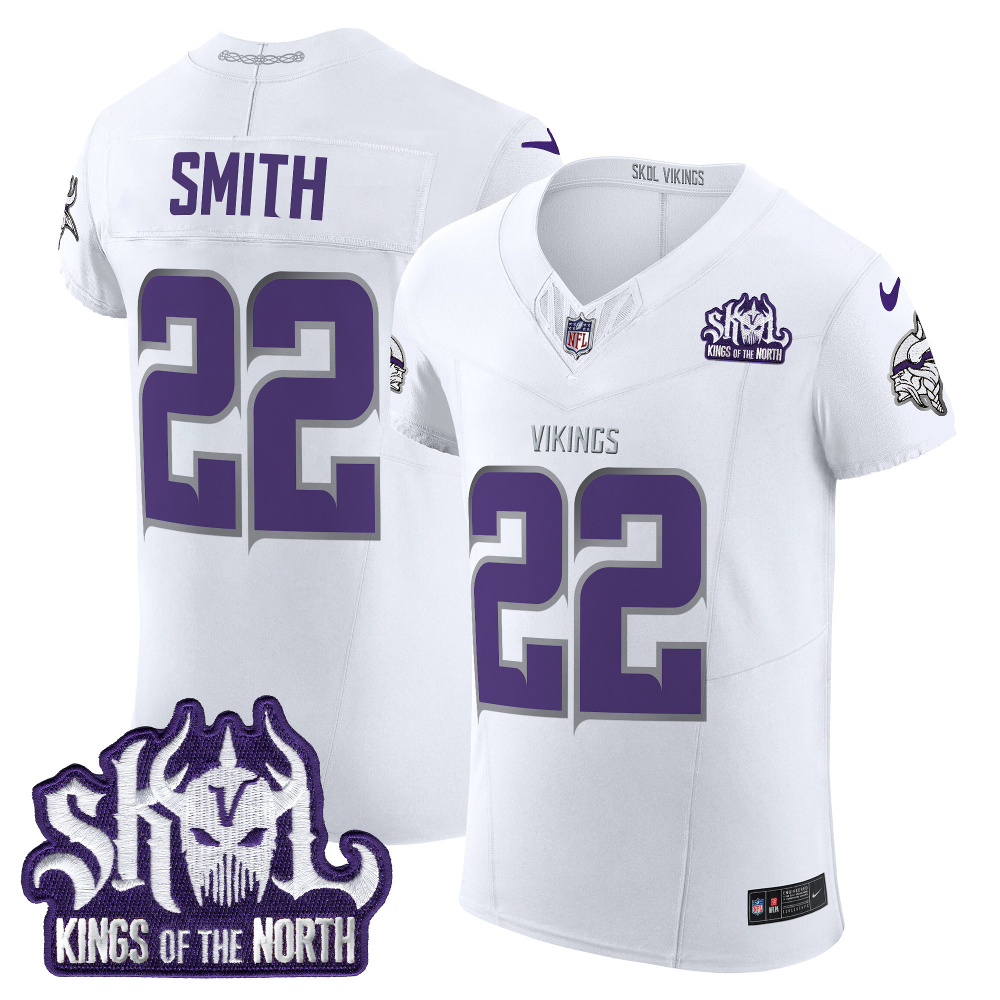 Men's Harrison Smith Minnesota Vikings 2024 Winter Warrior Skol Patch Vapor Elite White Limited Jersey - All Stitched