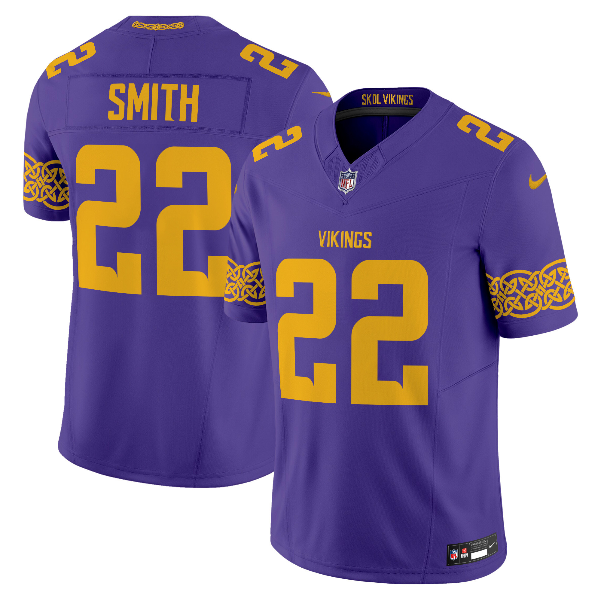Men's Harrison Smith Minnesota Vikings Nordic Pattern Vapor Limited Purple Jersey - All Stitched