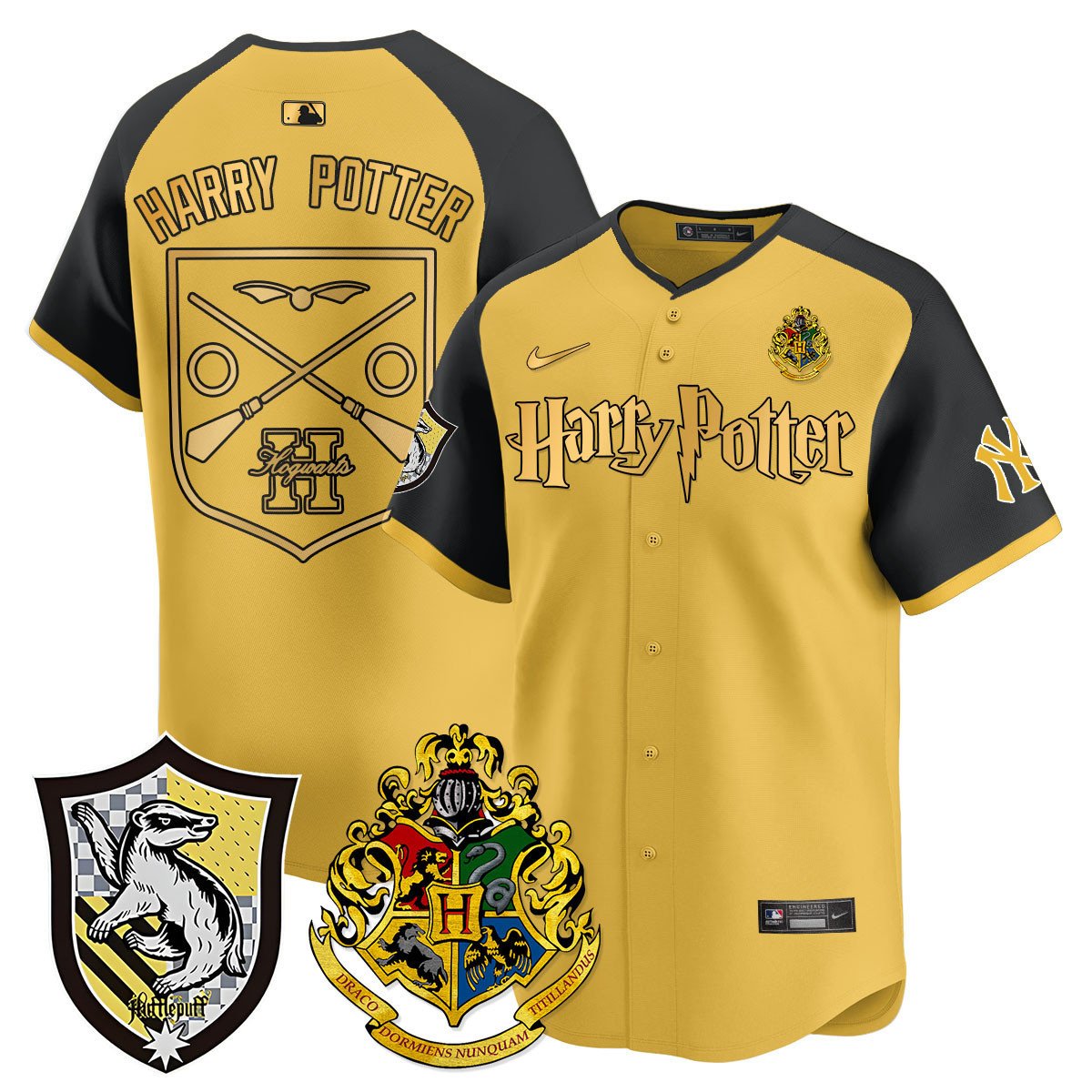 Men's Harry Potter New York Yankees 2024 Harry Potter Vapor Premier Limited Hufflepuff Jersey - Printed