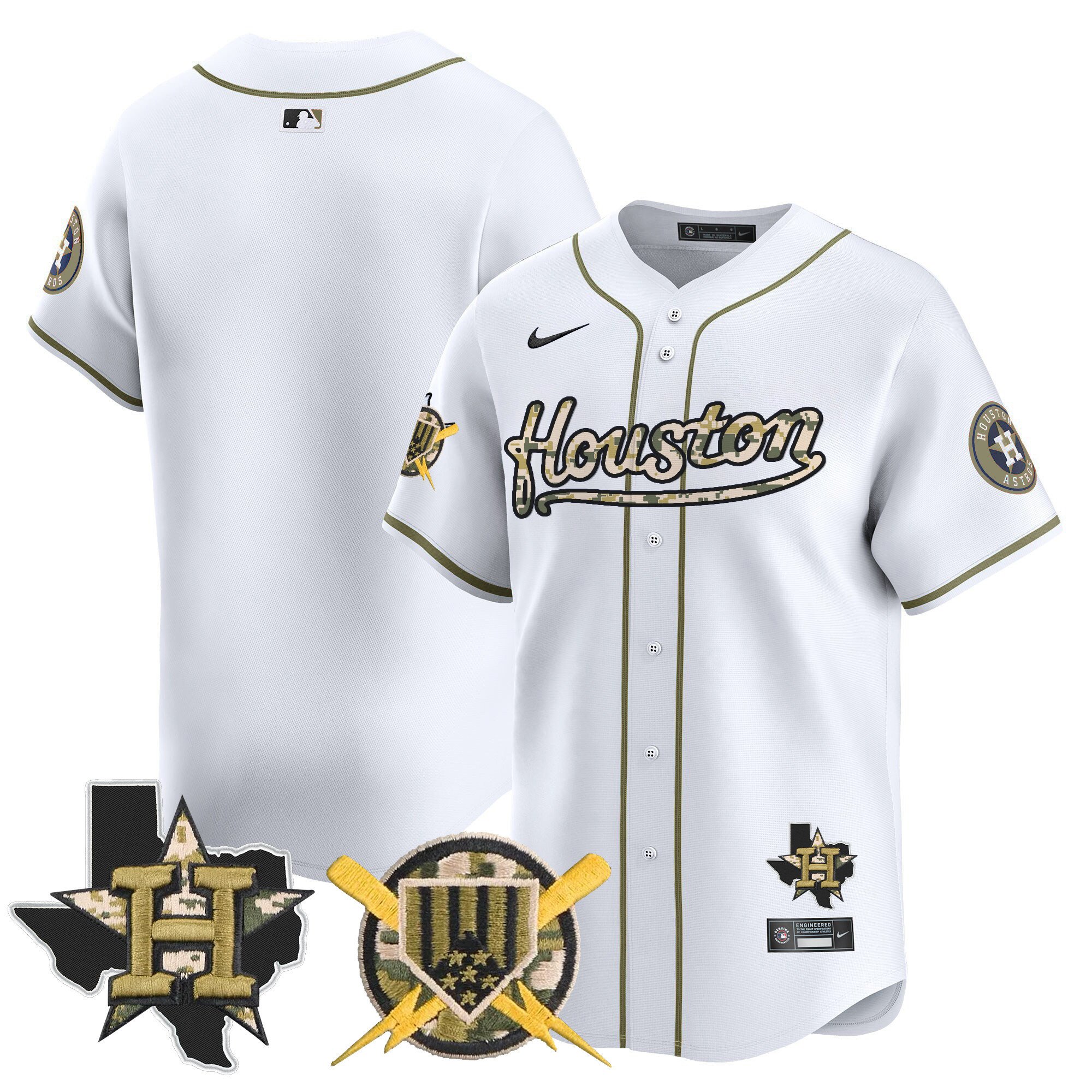 Men's Houston Astros Armed Forces Day Vapor Premier Limited Home Jersey - All Stitched