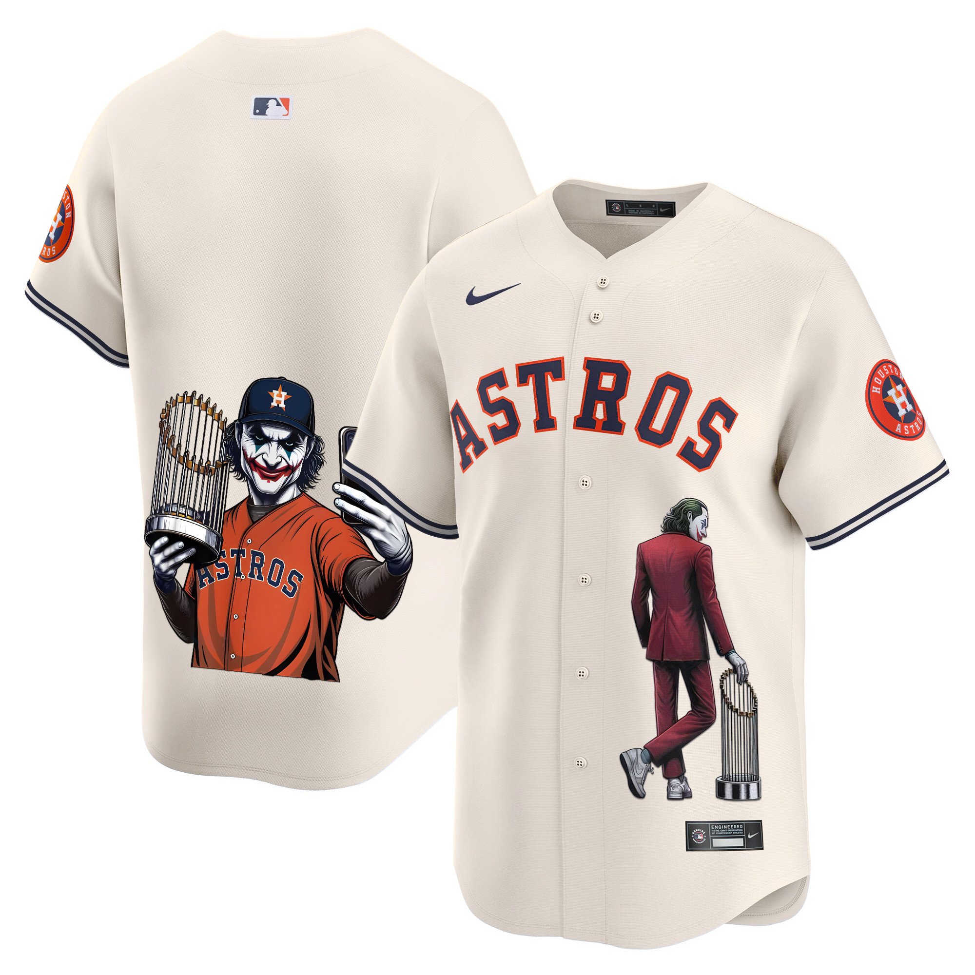Men's Houston Astros Joker Vapor Premier Limited Cream Jersey - Printed