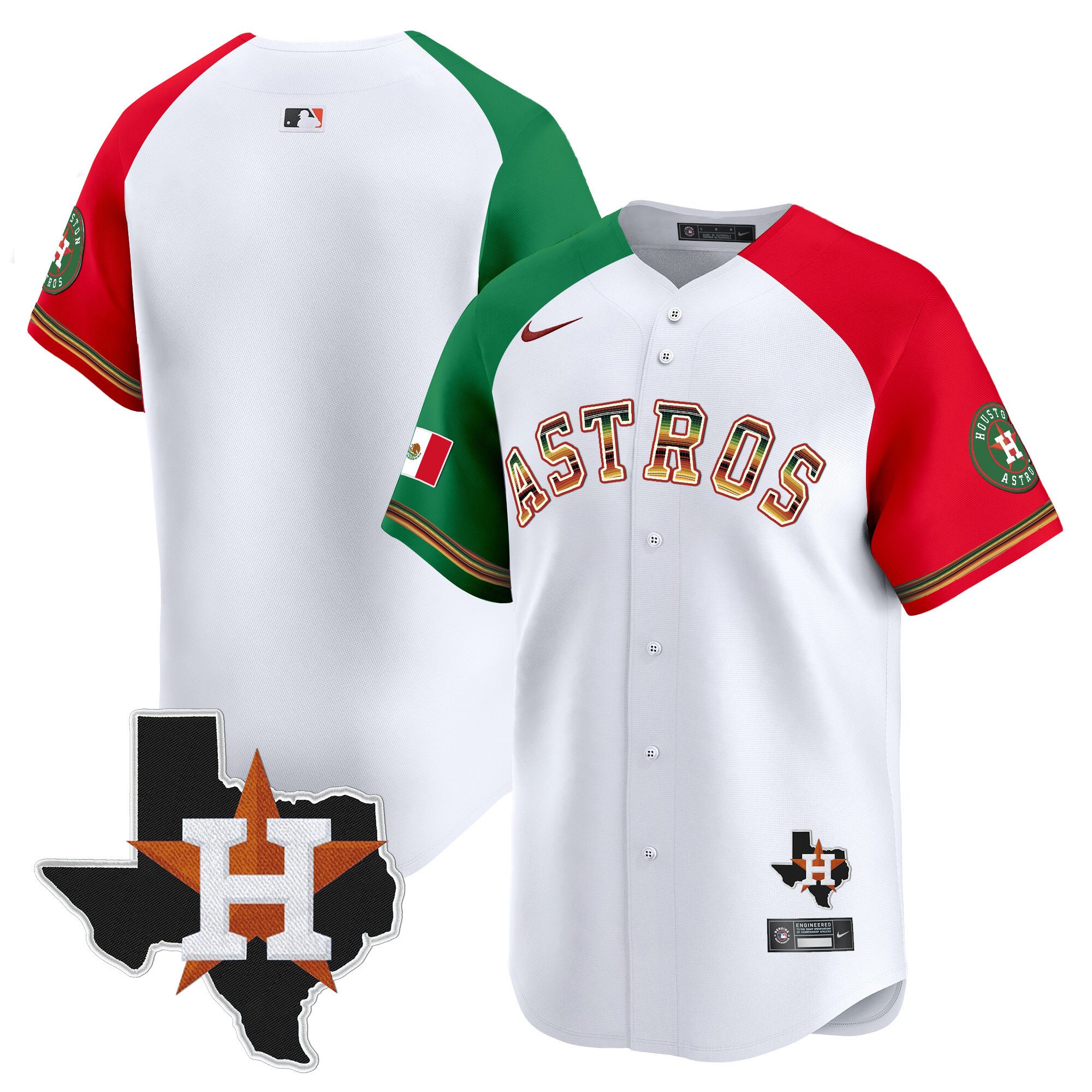 Men's Houston Astros Mexico Traditional Style Vapor Premier Limited Alternate Jersey - All Stitched