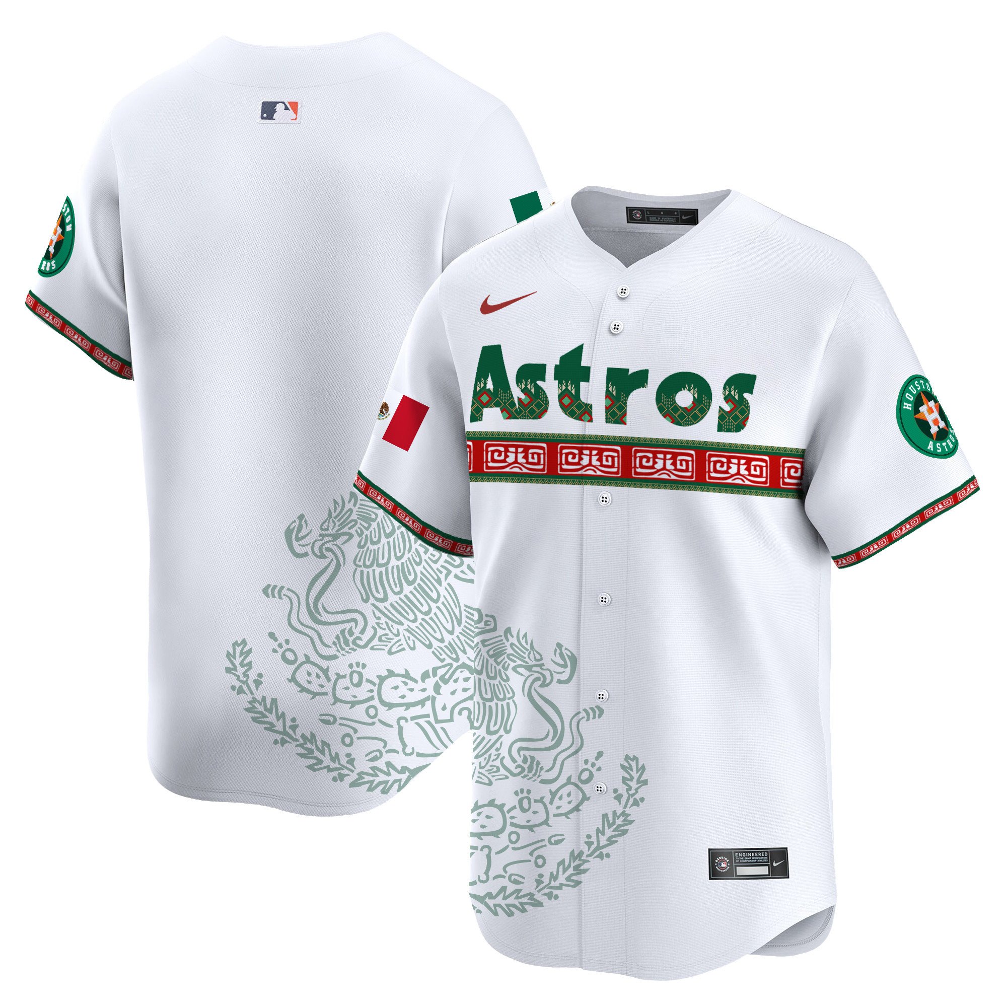 Men's Houston Astros Mexico Vapor Premier Limited White Jersey V5 - Printed