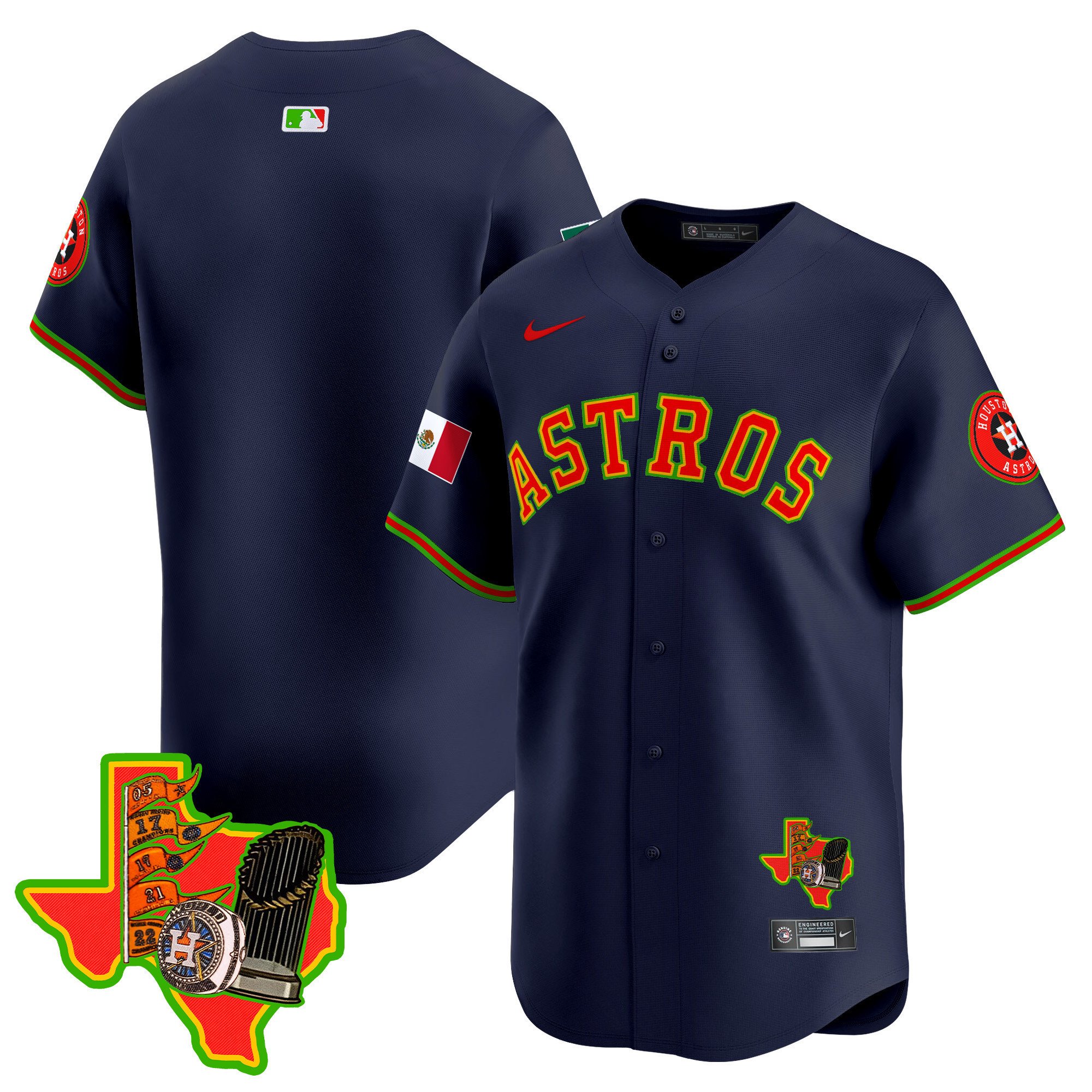 Men's Houston Astros The Loteria Vapor Premier Limited Navy Jersey - All Stitched