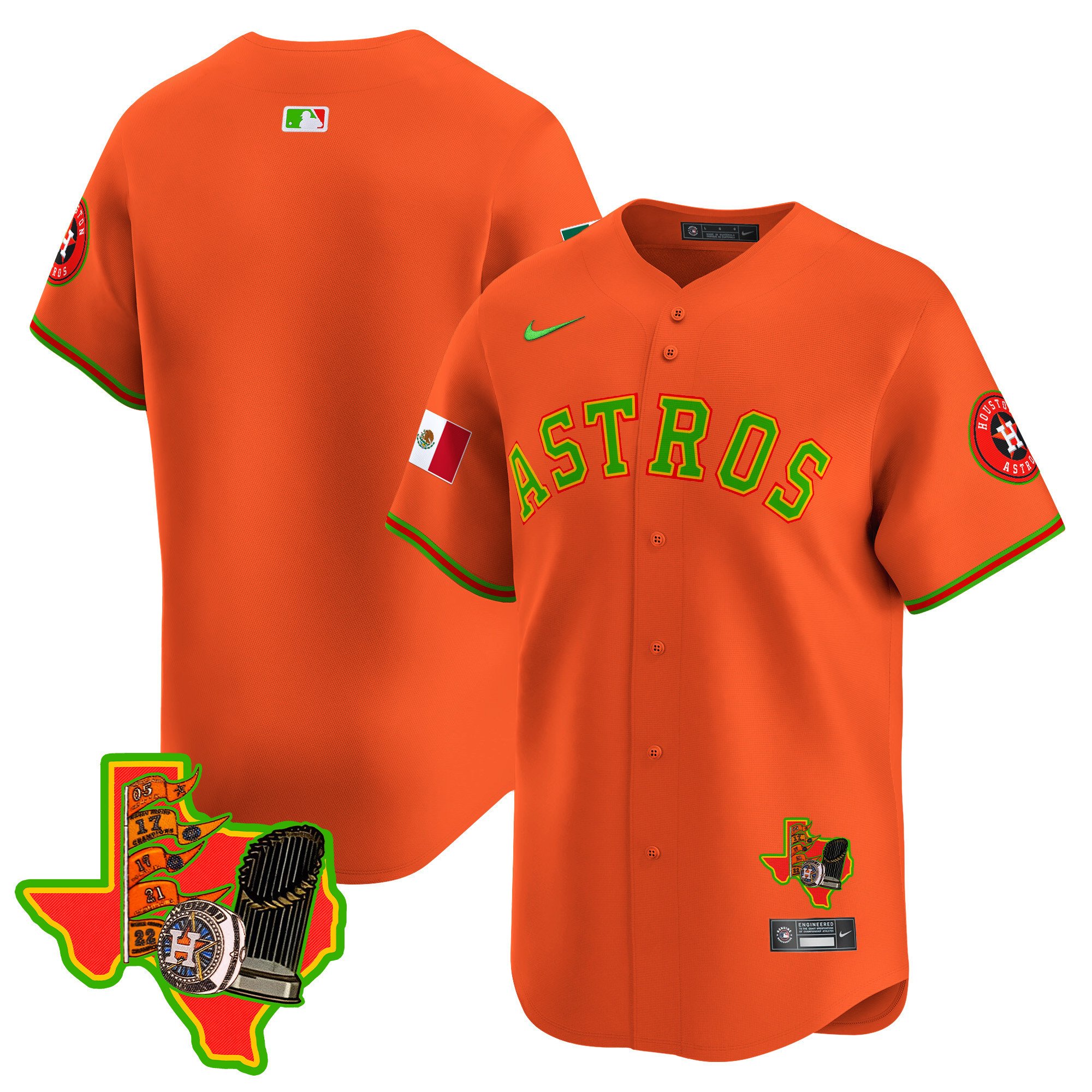 Men's Houston Astros The Loteria Vapor Premier Limited Orange Jersey - All Stitched