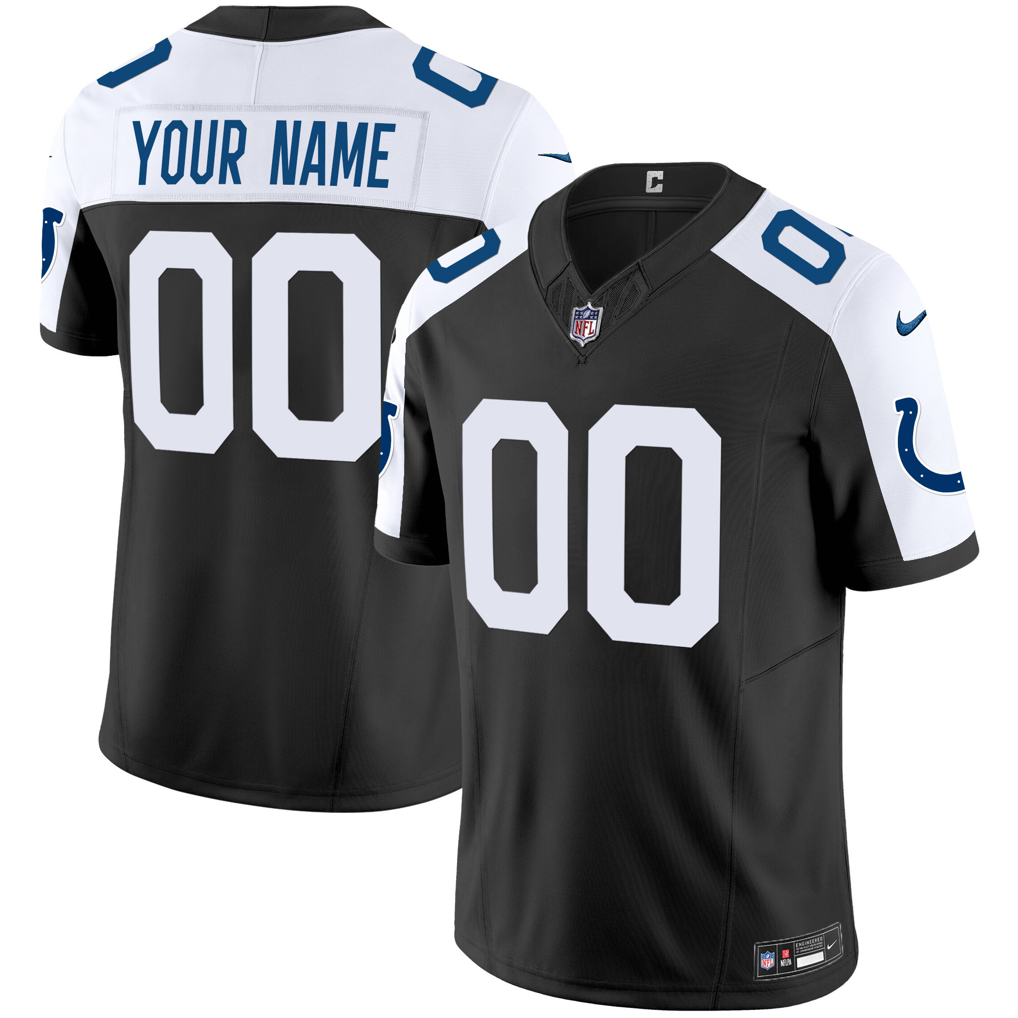 Men's Indianapolis Colts Vapor Limited Custom Black Alternate Jersey - All Stitched