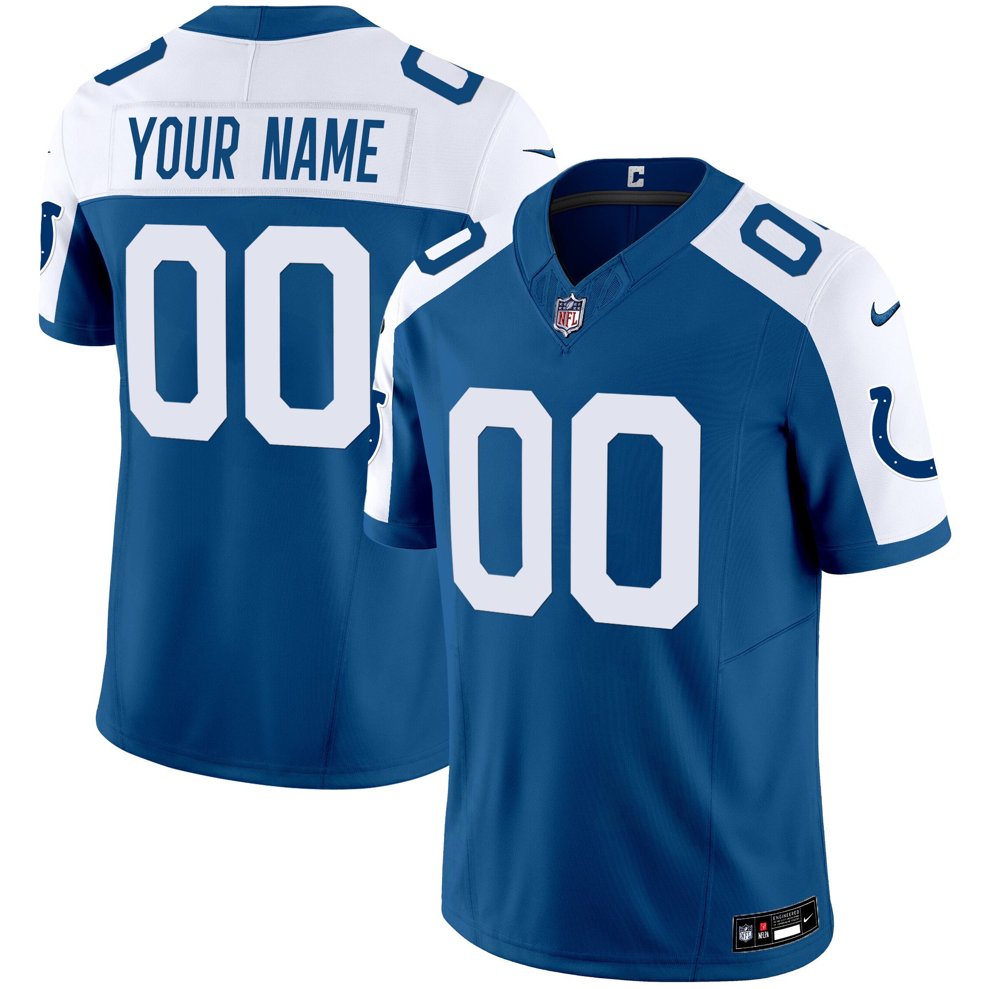 Men's Indianapolis Colts Vapor Limited Custom Blue Alternate Jersey - All Stitched