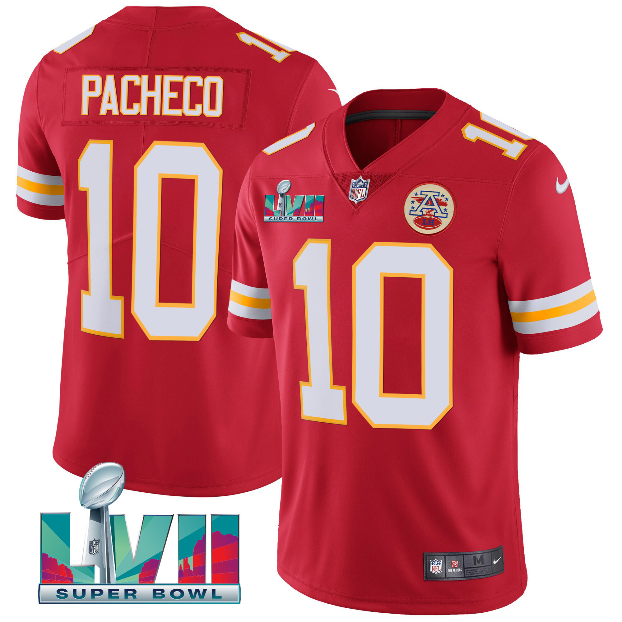 Men's Isiah Pacheco Kansas City Chiefs Super Bowl LVII Red Gold Vapor Red Jersey V2 - All Stitched