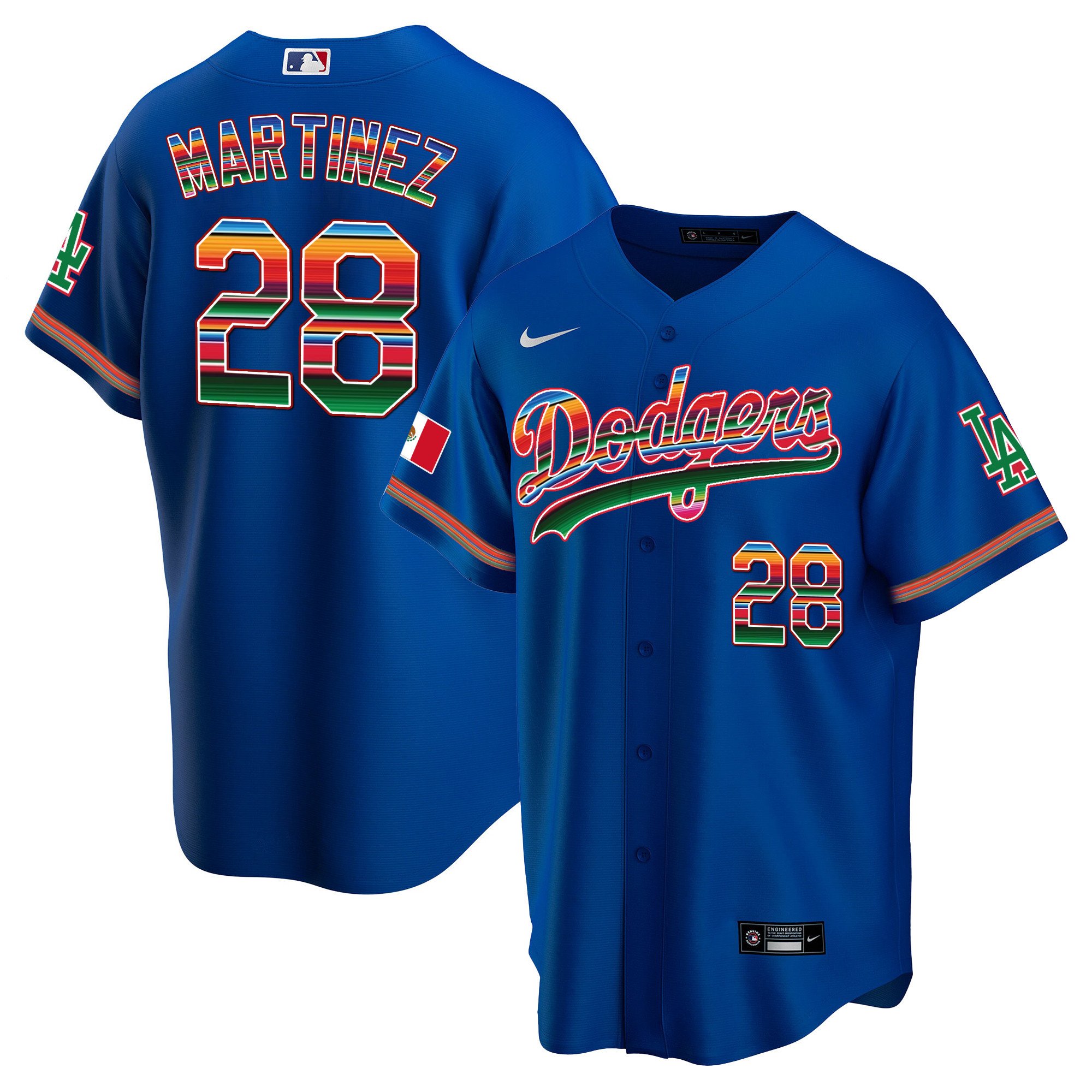 Men's J.D. Martinez Los Angeles Dodgers Mexico Cool Base Limited Royal Jersey - All Stitched