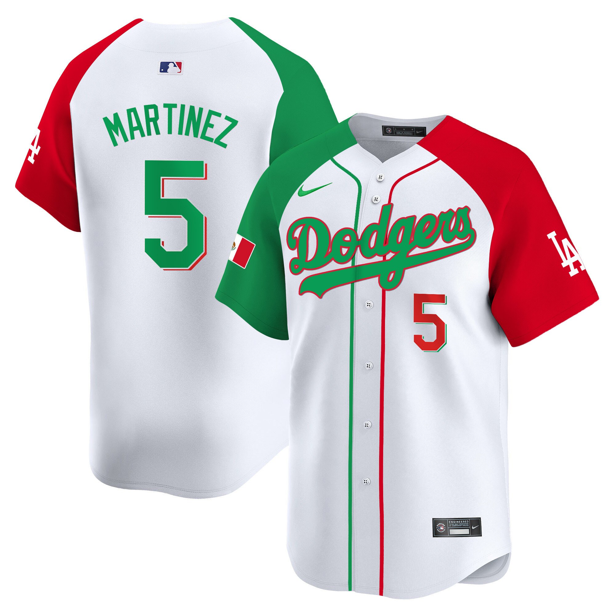Men's J.D.Martinez Los Angeles Dodgers Mexico Vapor Premier Limited Mexican Heritage Night Jersey V2 - All Stitched