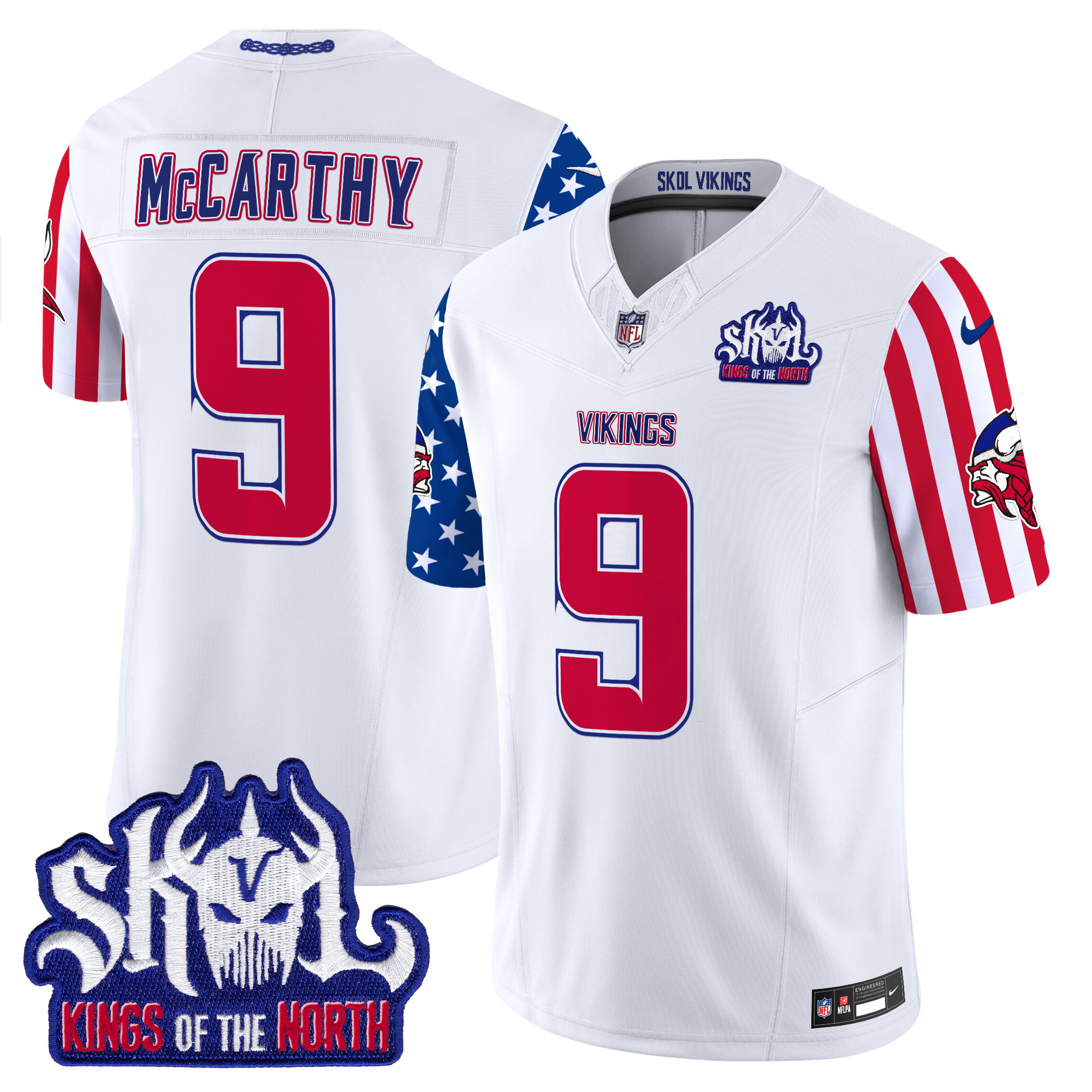 Men's J.J. McCarthy Minnesota Vikings American Style Vapor Limited White Jersey - All Stitched