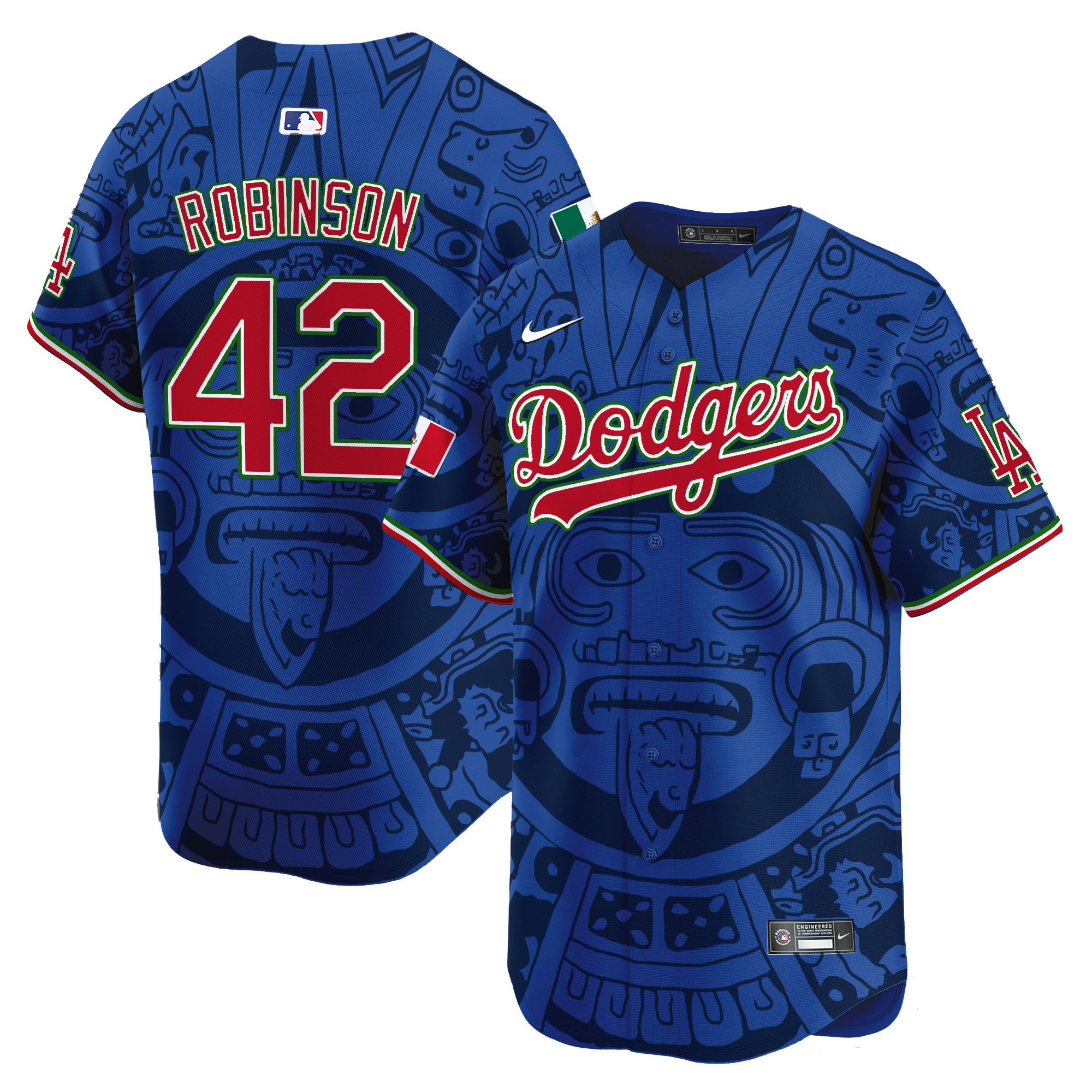 Men's Jackie Robinson Los Angeles Dodgers Aztec Mexico Vapor Premier Limited Royal Jersey - Printed