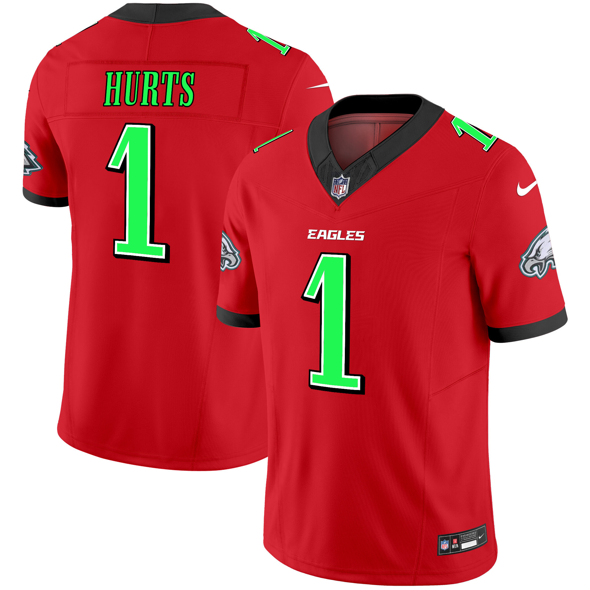 Men's Jalen Hurts Philadelphia Eagles 2024 Practice Vapor Limited Red Jersey - All Stitched