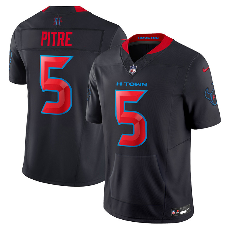 Men's Jalen Pitre Houston Texans 2024 Vapor Hand Warmer Navy Limited Jersey - All Stitched