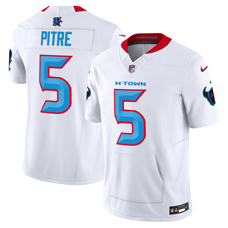 Men's Jalen Pitre Houston Texans 2024 Vapor Hand Warmer White Jersey - All Stitched