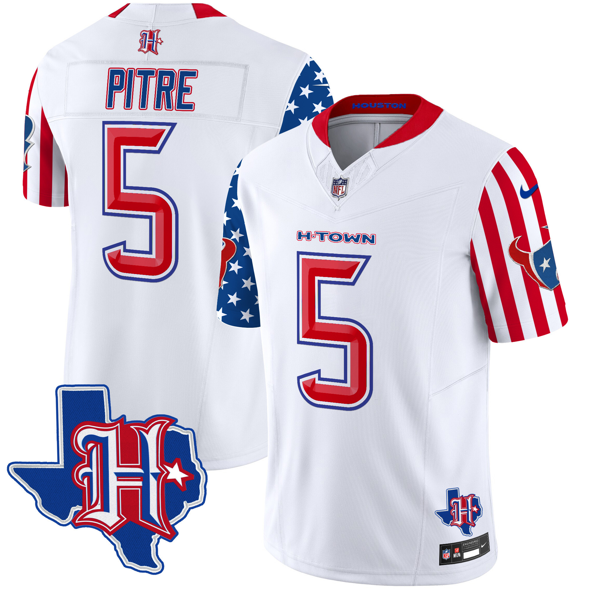 Men's Jalen Pitre Houston Texans American Style Vapor Limited White Jersey - All Stitched
