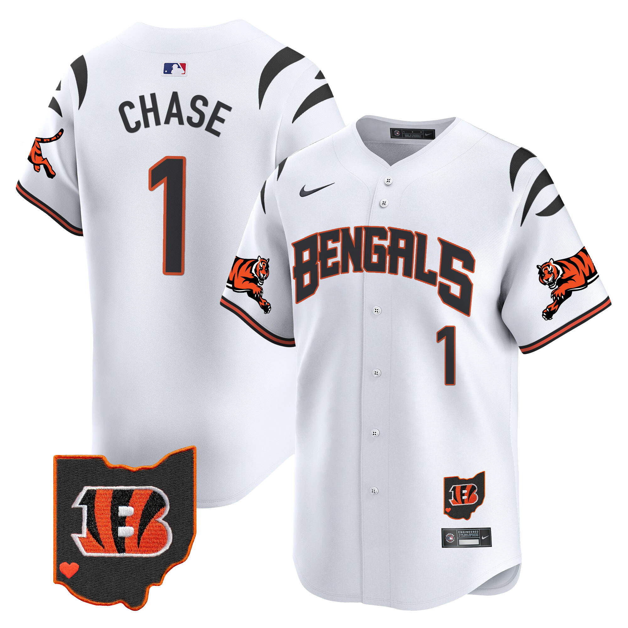 Men's Ja'Marr Chase Cincinnati Bengals Vapor Premier Limited White Jersey - All Stitched