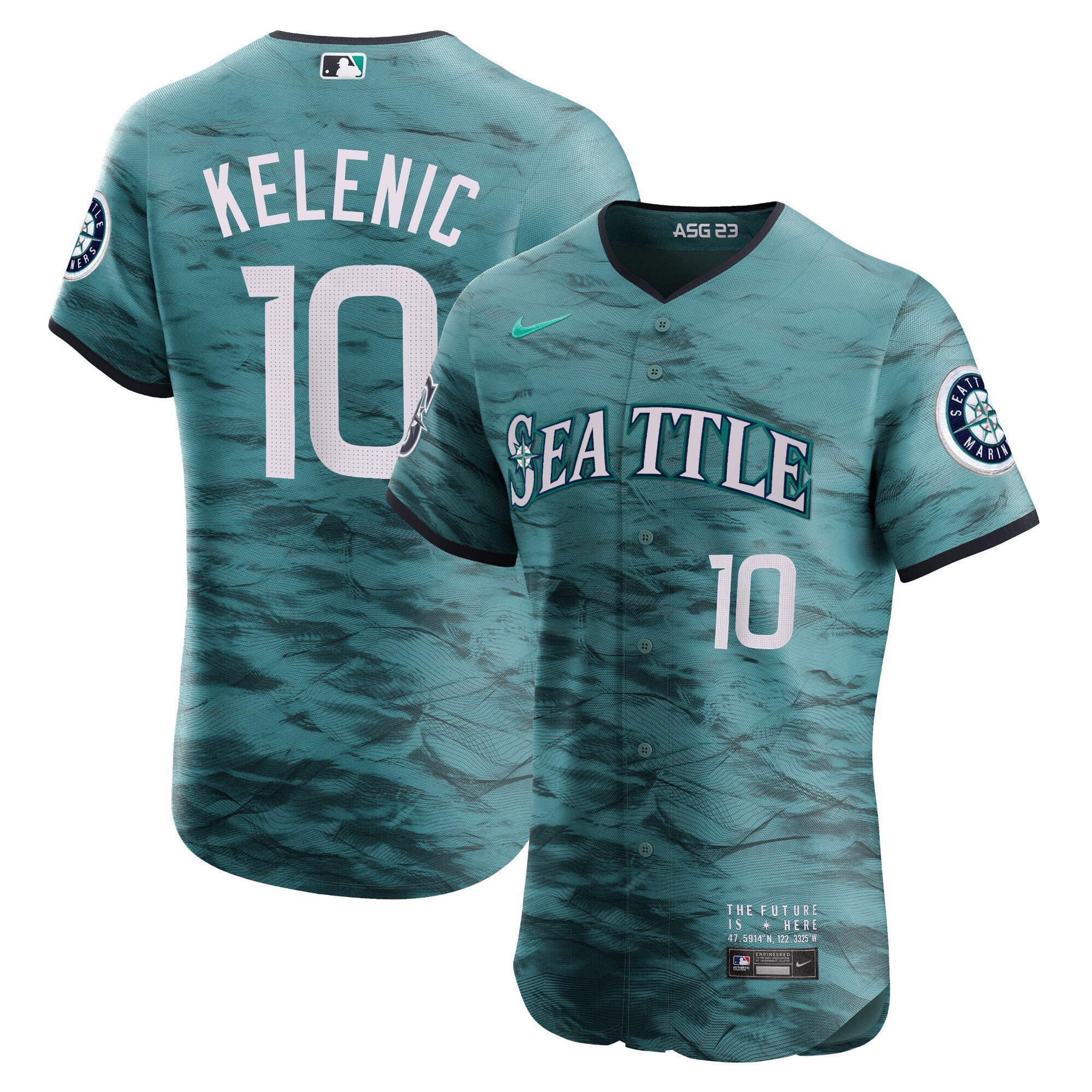 Men's Jarred Kelenic Seattle Mariners 2023 All-Star Game Teal Jersey - All Stitched