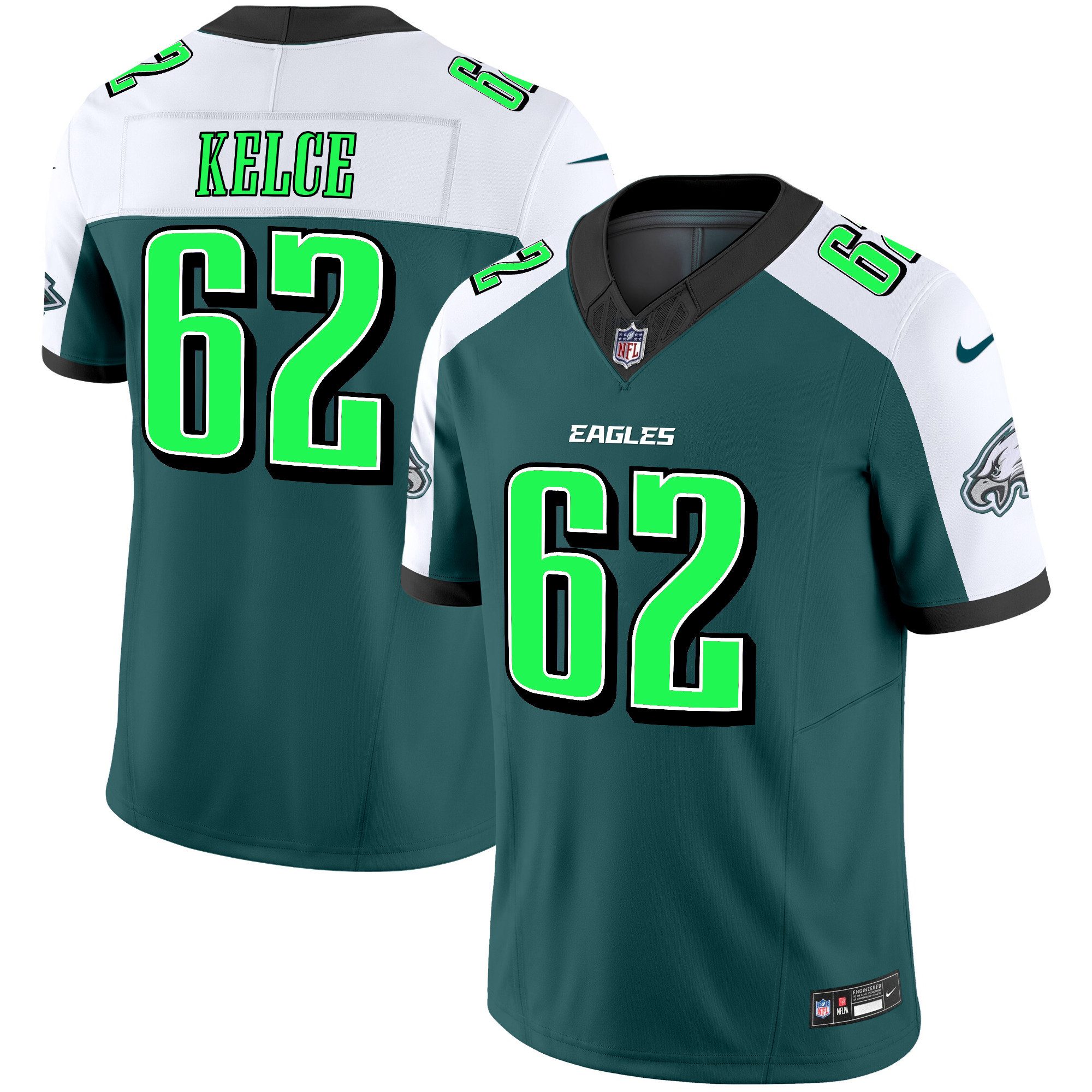 Men's Jason Kelce Philadelphia Eagles 2024 Practice Vapor Limited Alternate Jersey - All Stitched