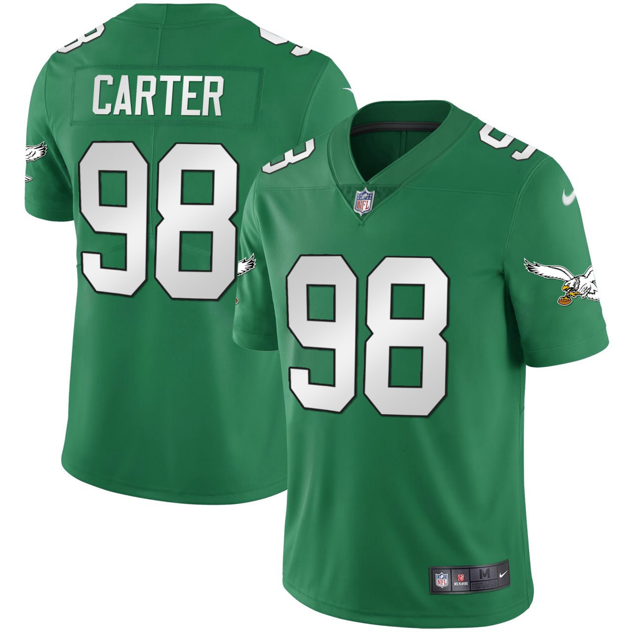 Men's Jaylen Carter Philadelphia Eagles Kelly Green Jersey - All Stitched