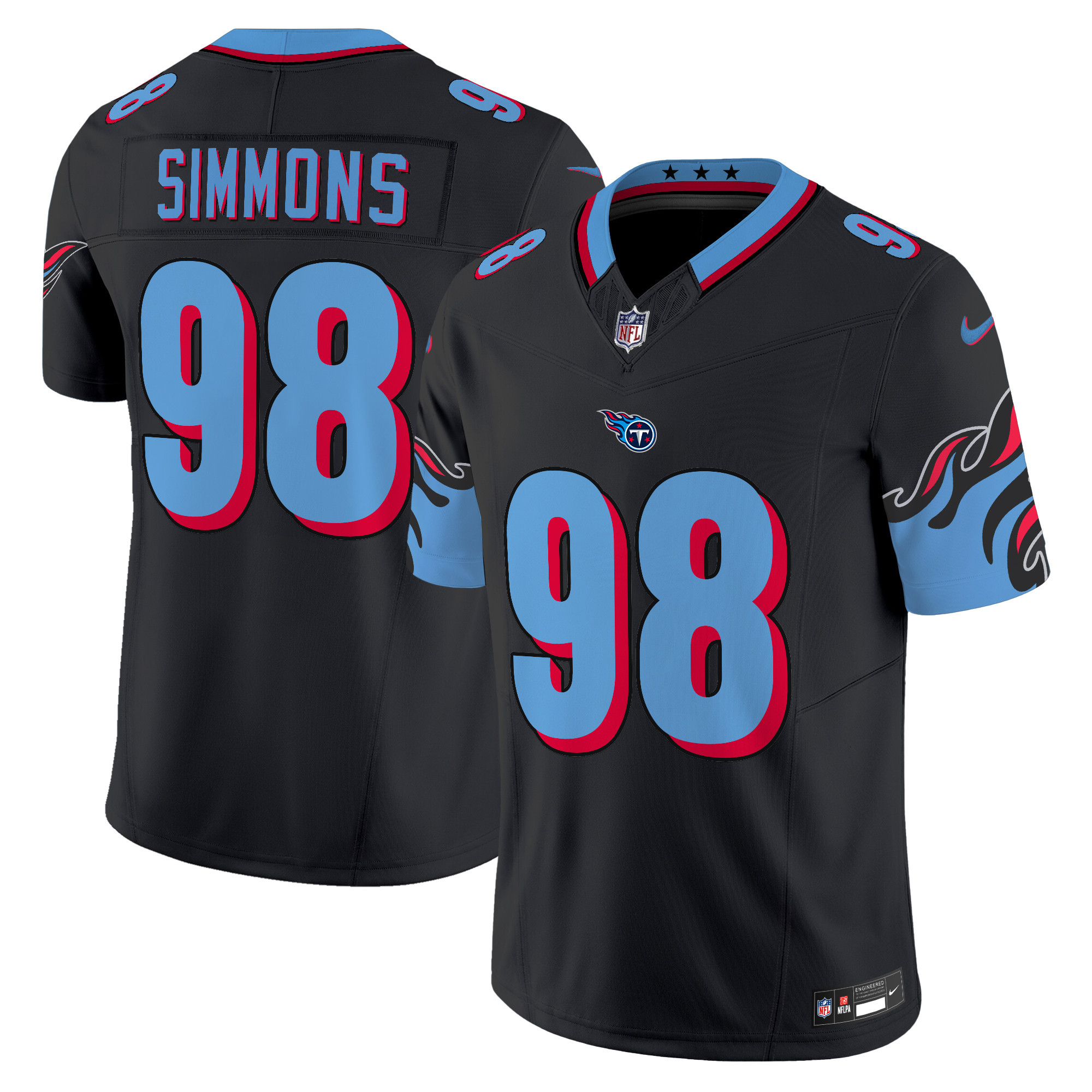 Men's Jeffery Simmons Tennessee Titans Special Vapor Limited Black Jersey - All Stitched