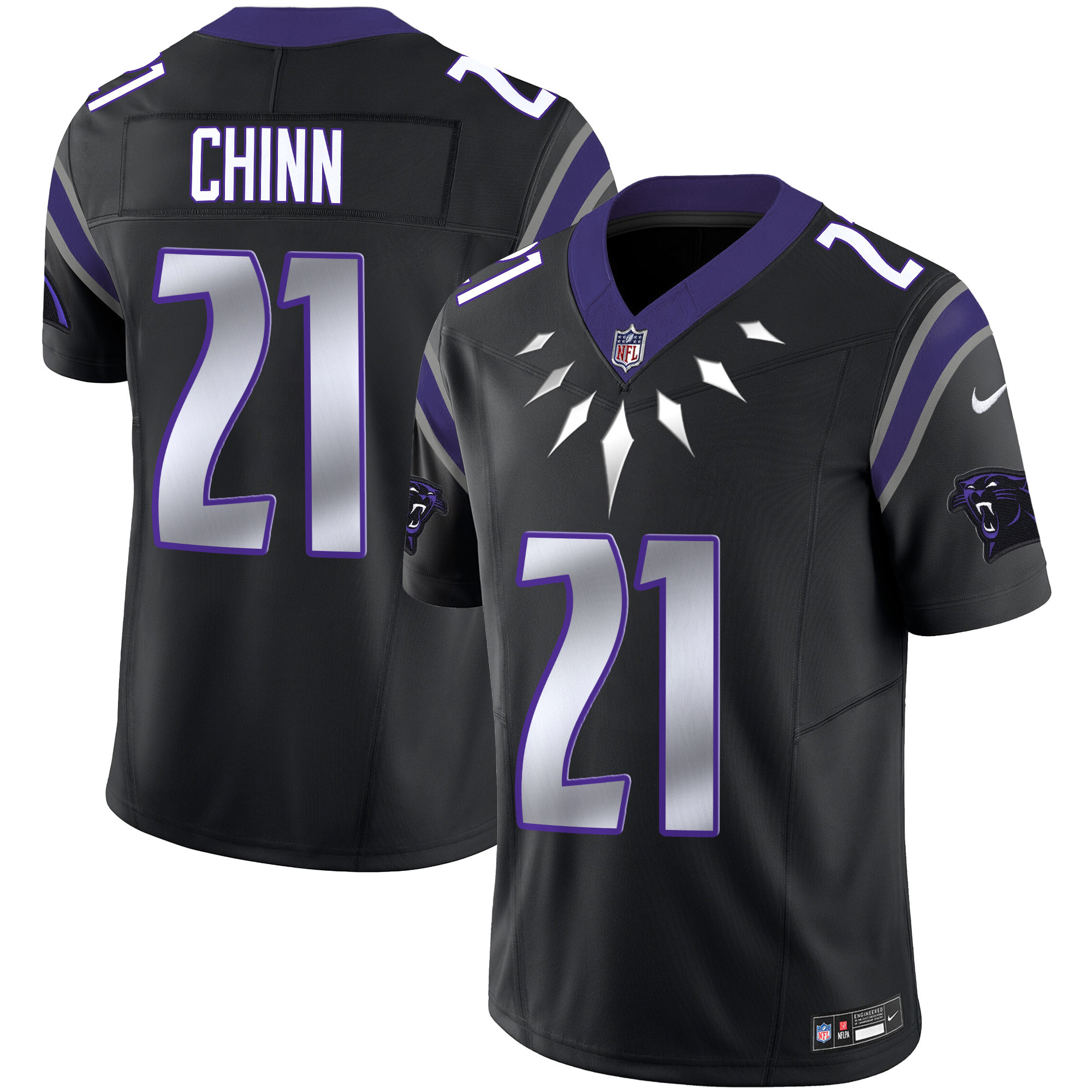 Men's Jeremy Chinn Carolina Panthers Wakanda Vapor Limited Black Jersey - All Stitched