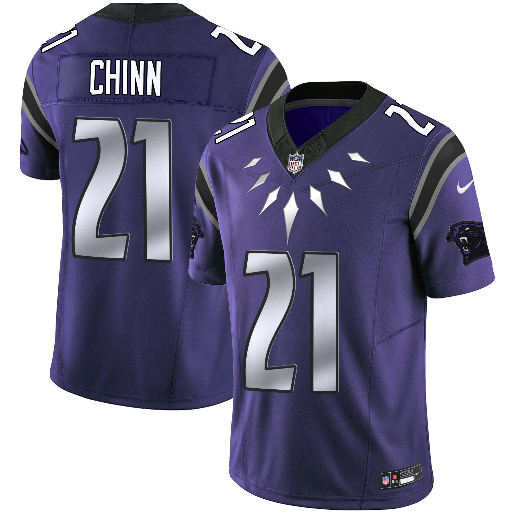 Men's Jeremy Chinn Carolina Panthers Wakanda Vapor Limited Purple Jersey - All Stitched