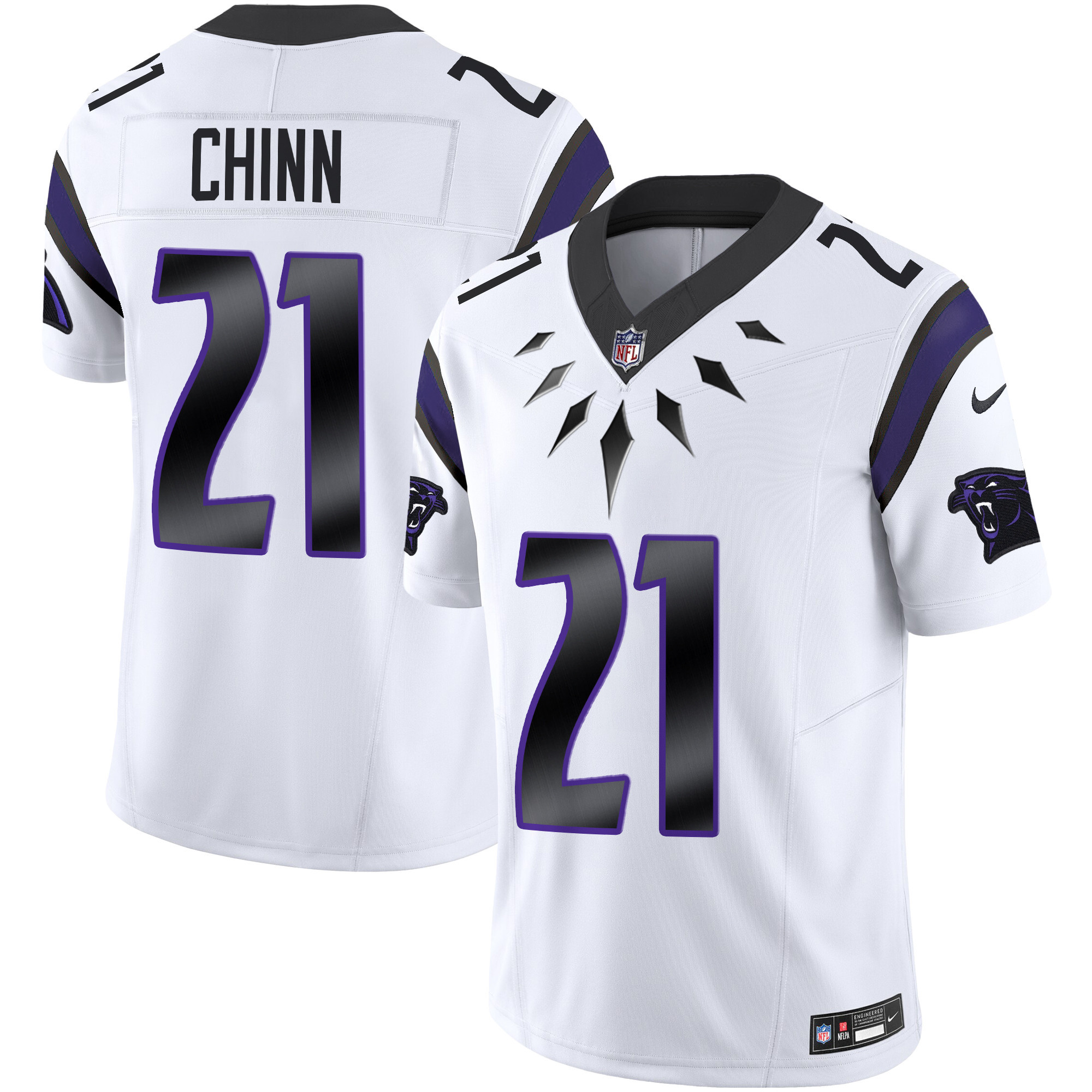 Men's Jeremy Chinn Carolina Panthers Wakanda Vapor Limited White Jersey - All Stitched