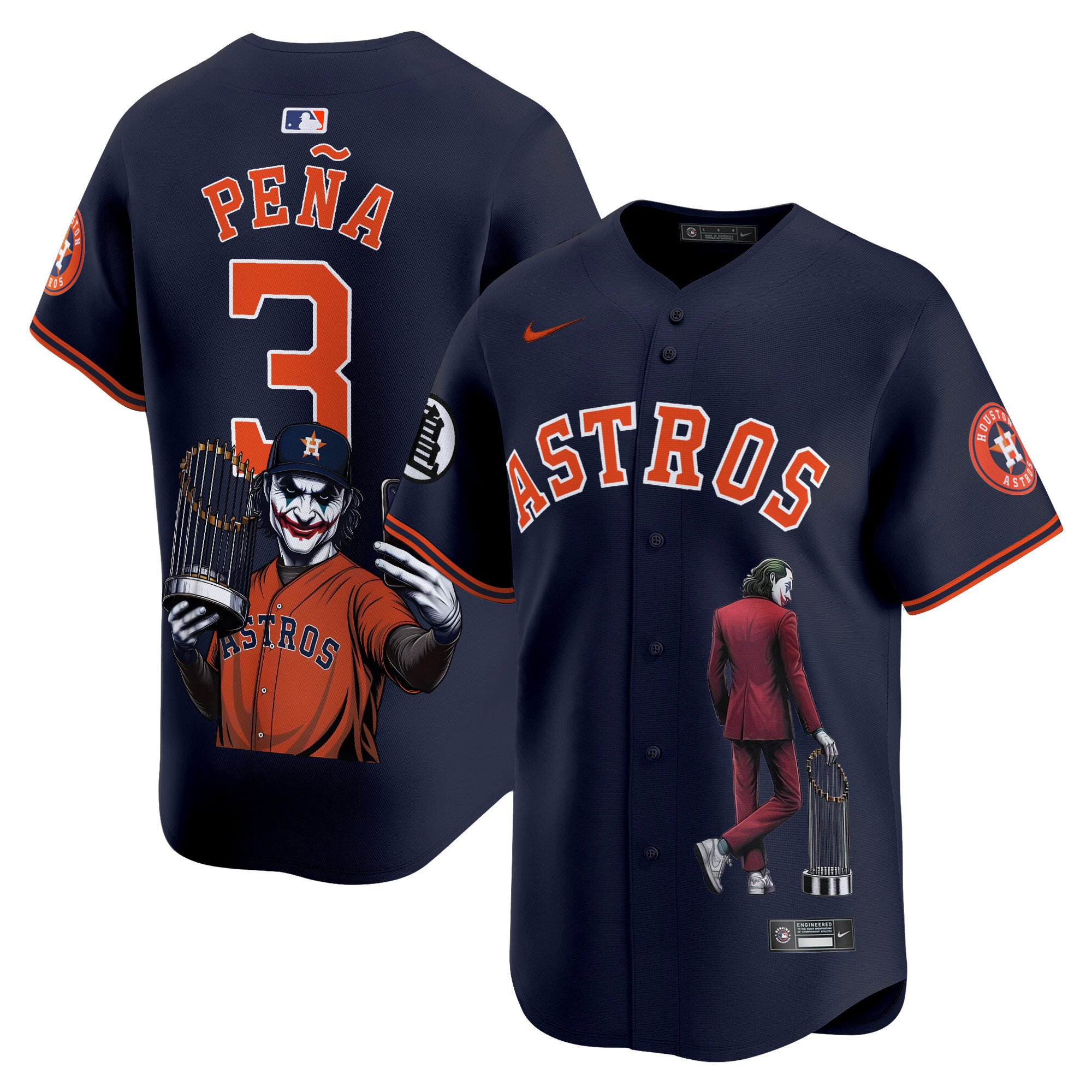 Men's Jeremy Pena Houston Astros Joker Vapor Premier Limited Navy Jersey - Printed