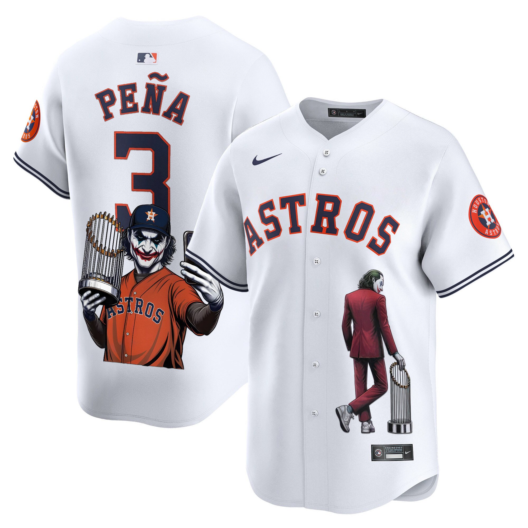 Men's Jeremy Pena Houston Astros Joker Vapor Premier Limited White Jersey - Printed