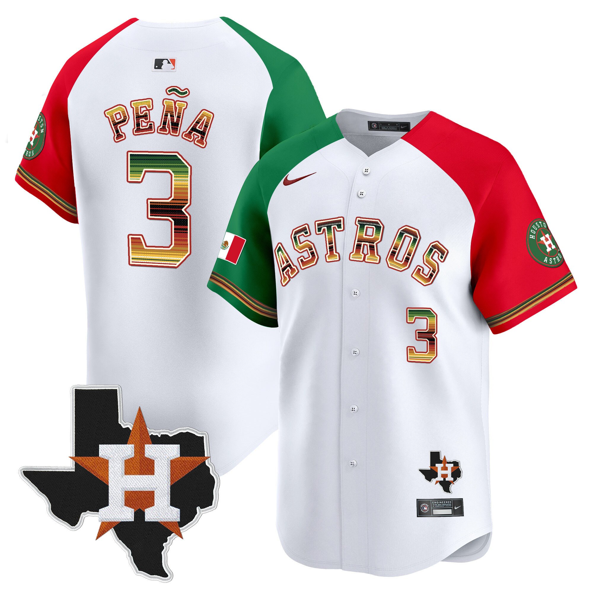 Men's Jeremy Pena Houston Astros Mexico Traditional Style Vapor Premier Limited Alternate Jersey - All Stitched