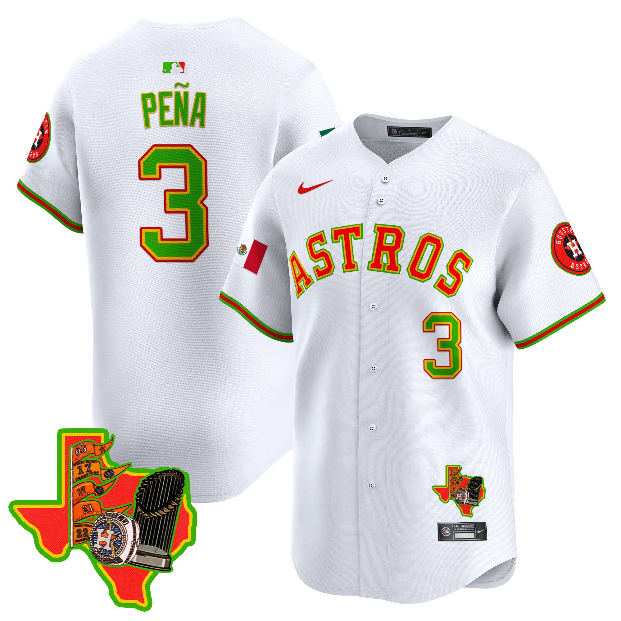 Men's Jeremy Pena Houston Astros The Loteria Vapor Premier Limited White Jersey - All Stitched