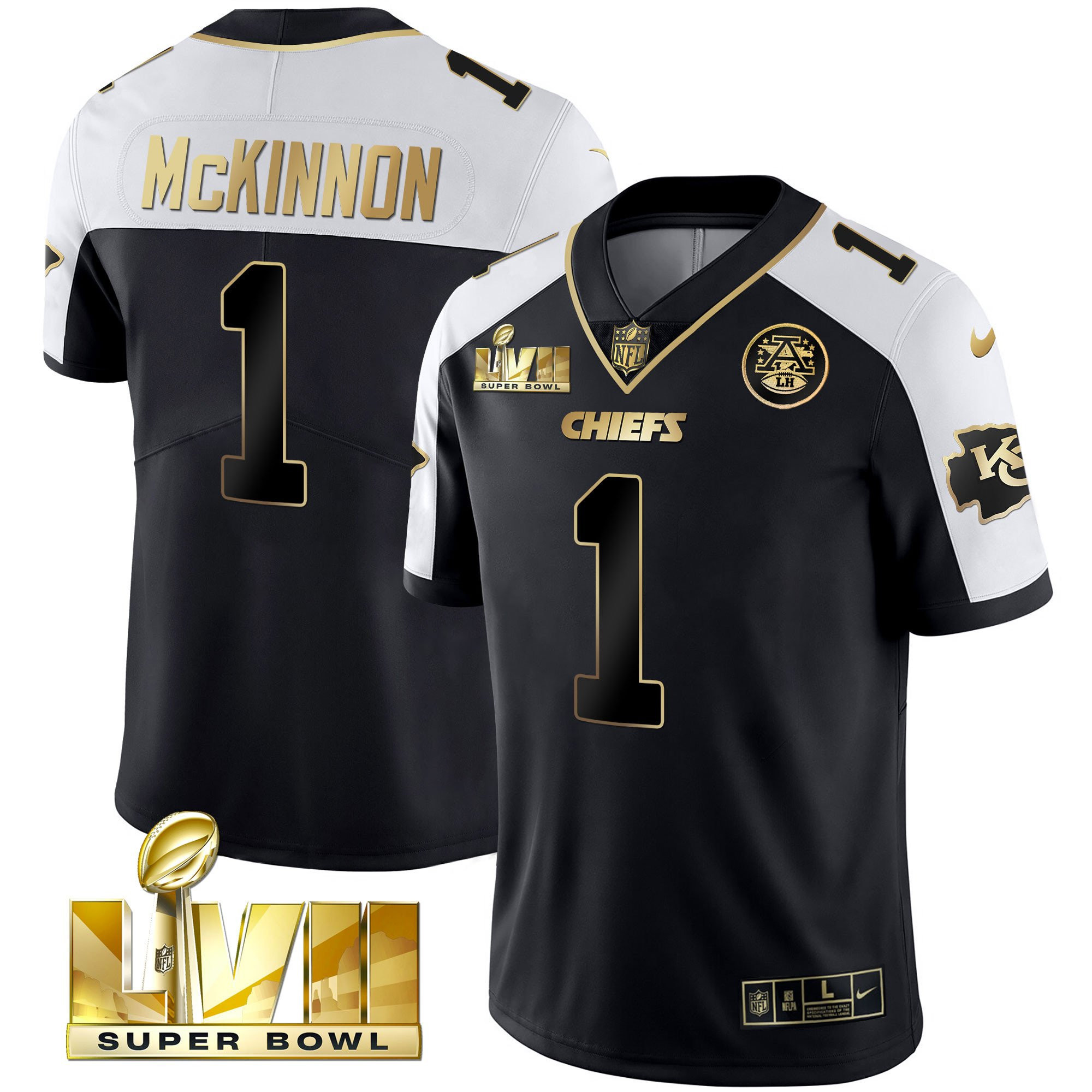 Men's Jerick McKinnon Kansas City Chiefs Super Bowl Vapor Gold Alternate Jersey V2- All Stitched