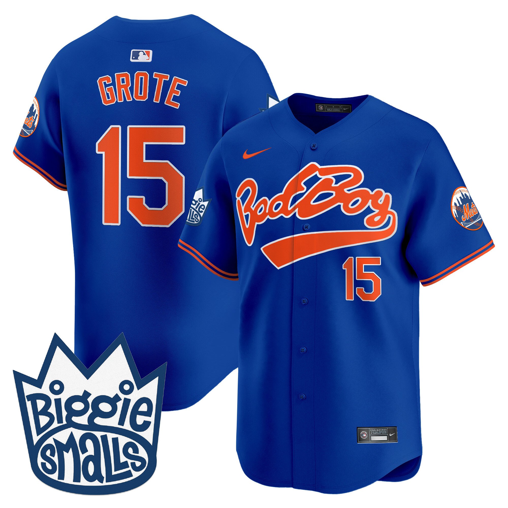 Men's Jerry Grote New York Mets Biggie Smalls Vapor Premier Limited Royal Jersey - All Stitched